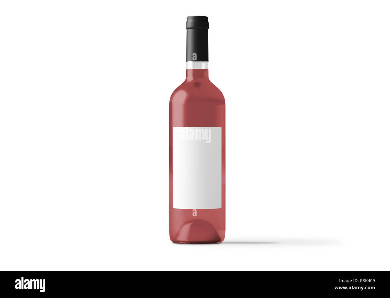 pink rose wine bottle 3d rendering isolated Stock Photo Alamy