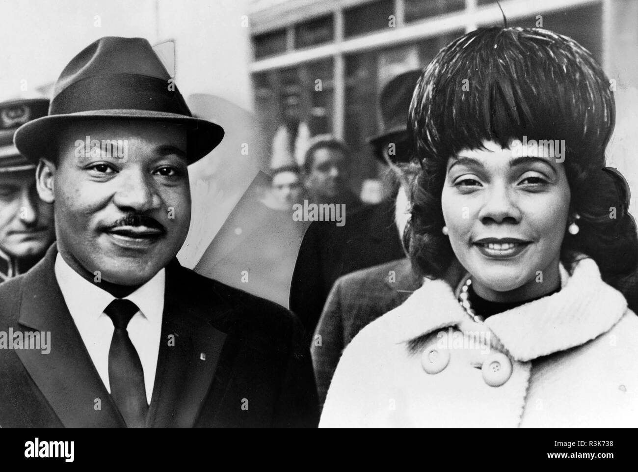 MARTIN LUTHER KING (1929-1968) American civil rights leader with his wife Coretta about 1962 Stock Photo