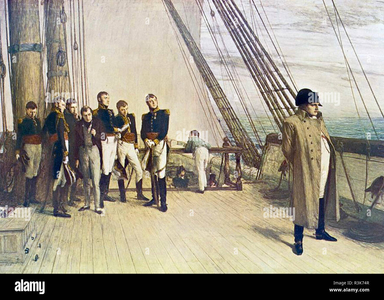 NAPOLEON ON BOARD THE BELLEPHERON painted by William Orchardson in 1880 Stock Photo