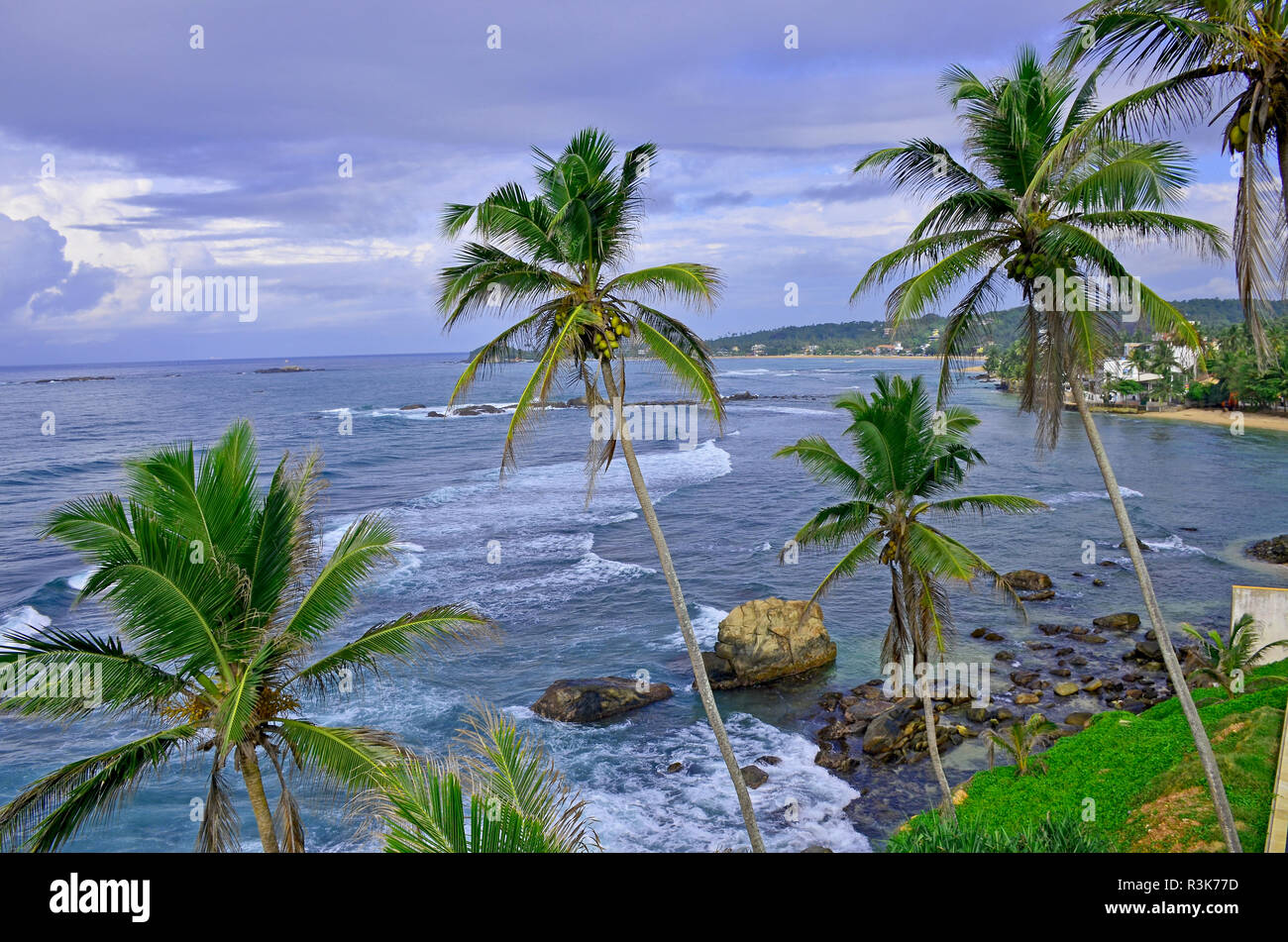 Beautiful landscape of the coast of the Indian Ocean in Sri Lanka Stock ...