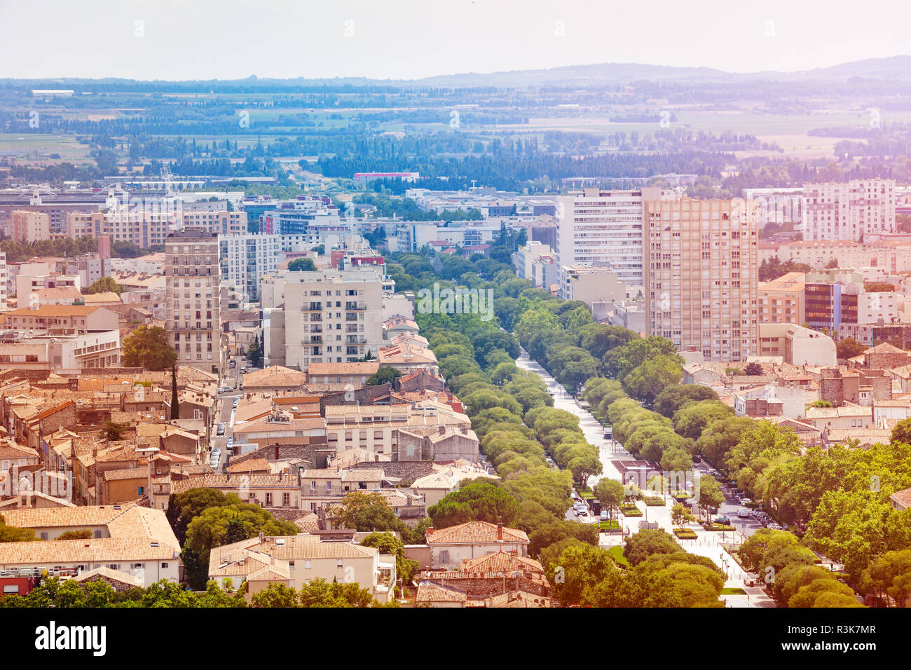 Panorama of Avenue Jean Jaures from hill Stock Photo Alamy