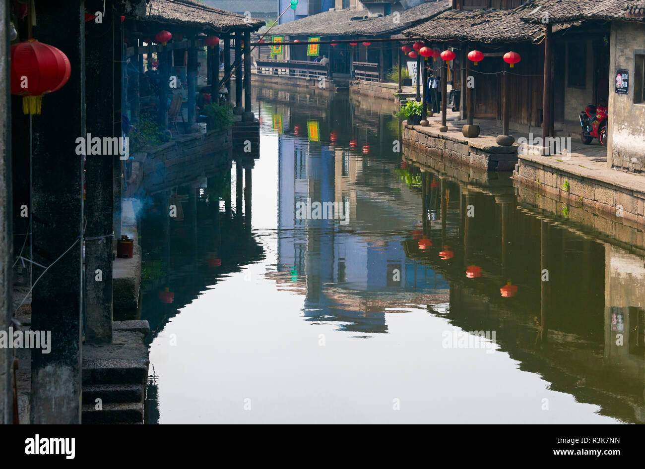 Traditional houses along the Grand Canal in the ancient town of Anchang