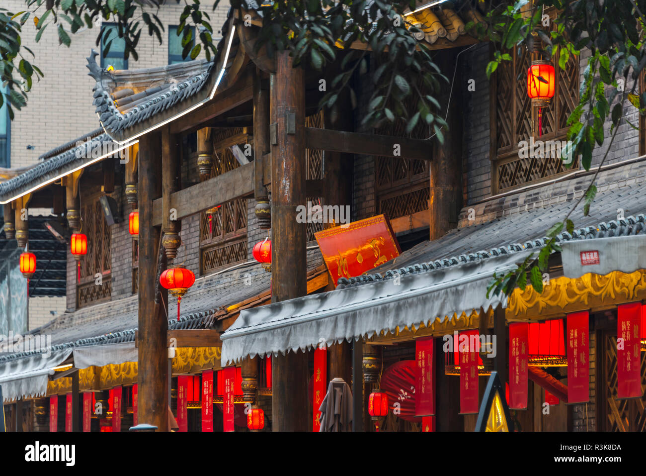 Traditional architecture, Chengdu, Sichuan Province, China Stock Photo
