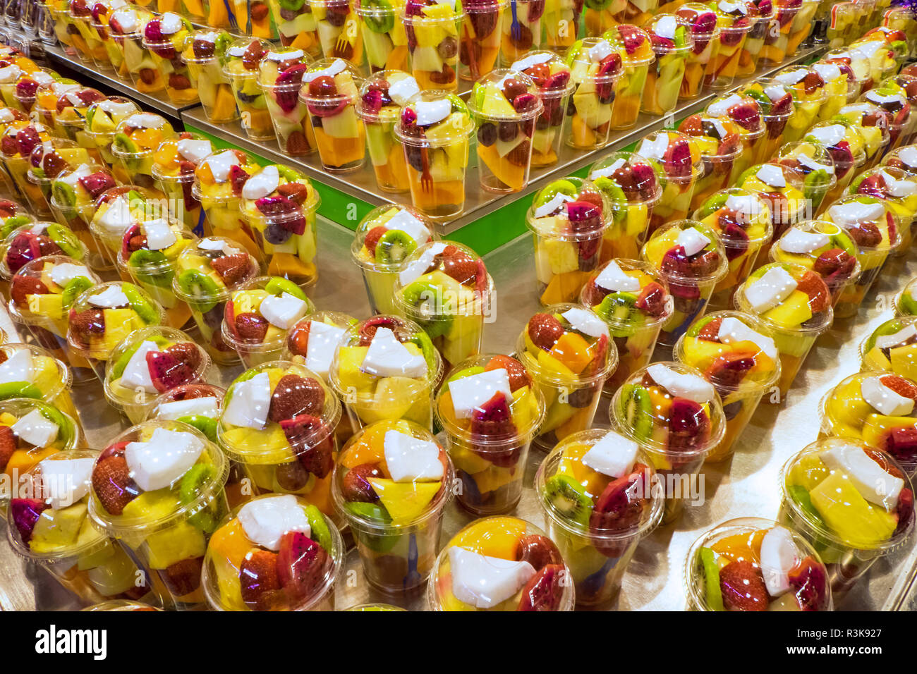 fruit salad at the boqueria market in barcelona Stock Photo Alamy
