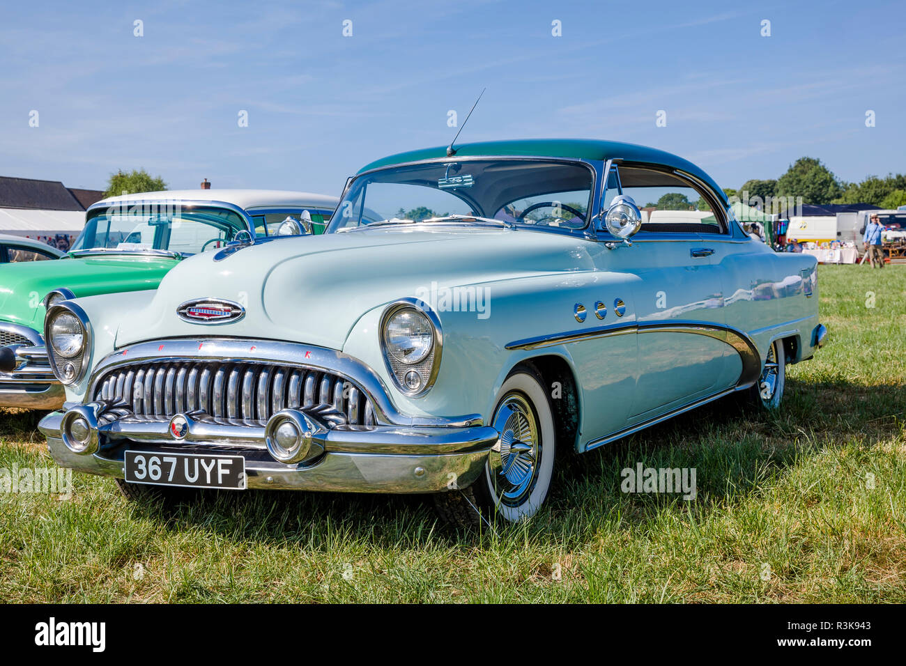 An old American Buick Special kept running from the 1950s and on display at a Country Fair in Heddington Wiltshire England UK in 2018 Stock Photo