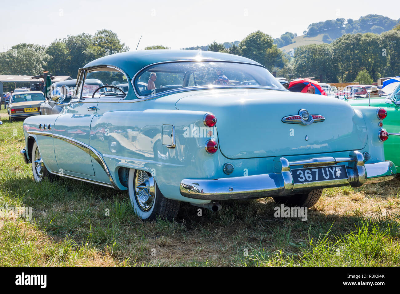 An old American Buick Eight Special kept running from the 1950s and on display at a Country Fair in Heddington Wiltshire England UK in 2018 Stock Photo