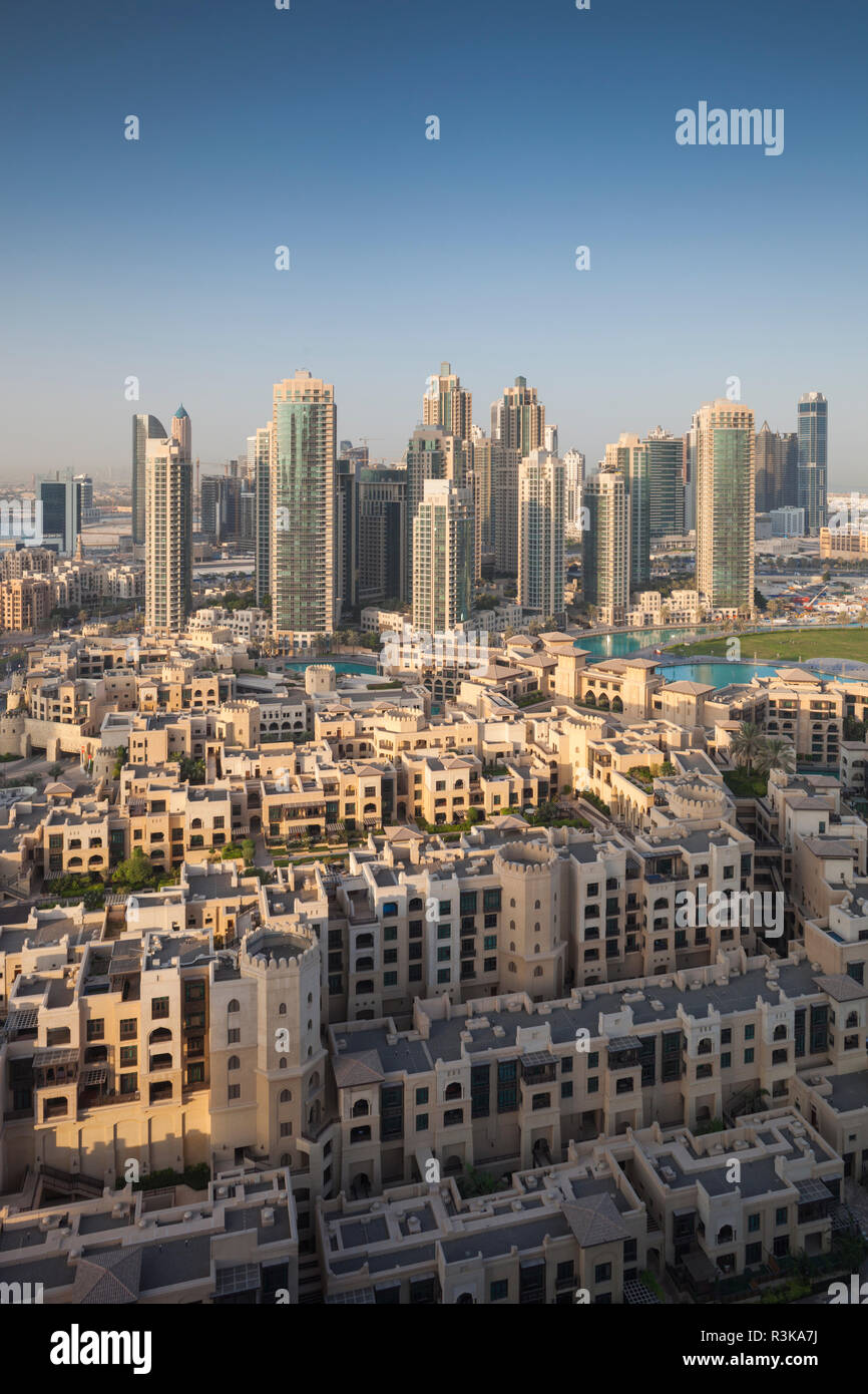 UAE, Downtown Dubai. Elevated view of Downtown area Stock Photo
