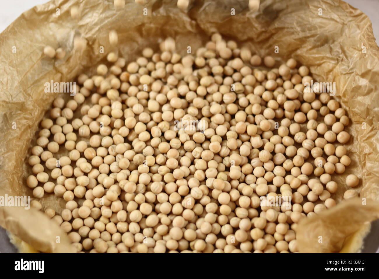 Add baking beans into pastry case. Making Lemon Mascarpone Pie Series