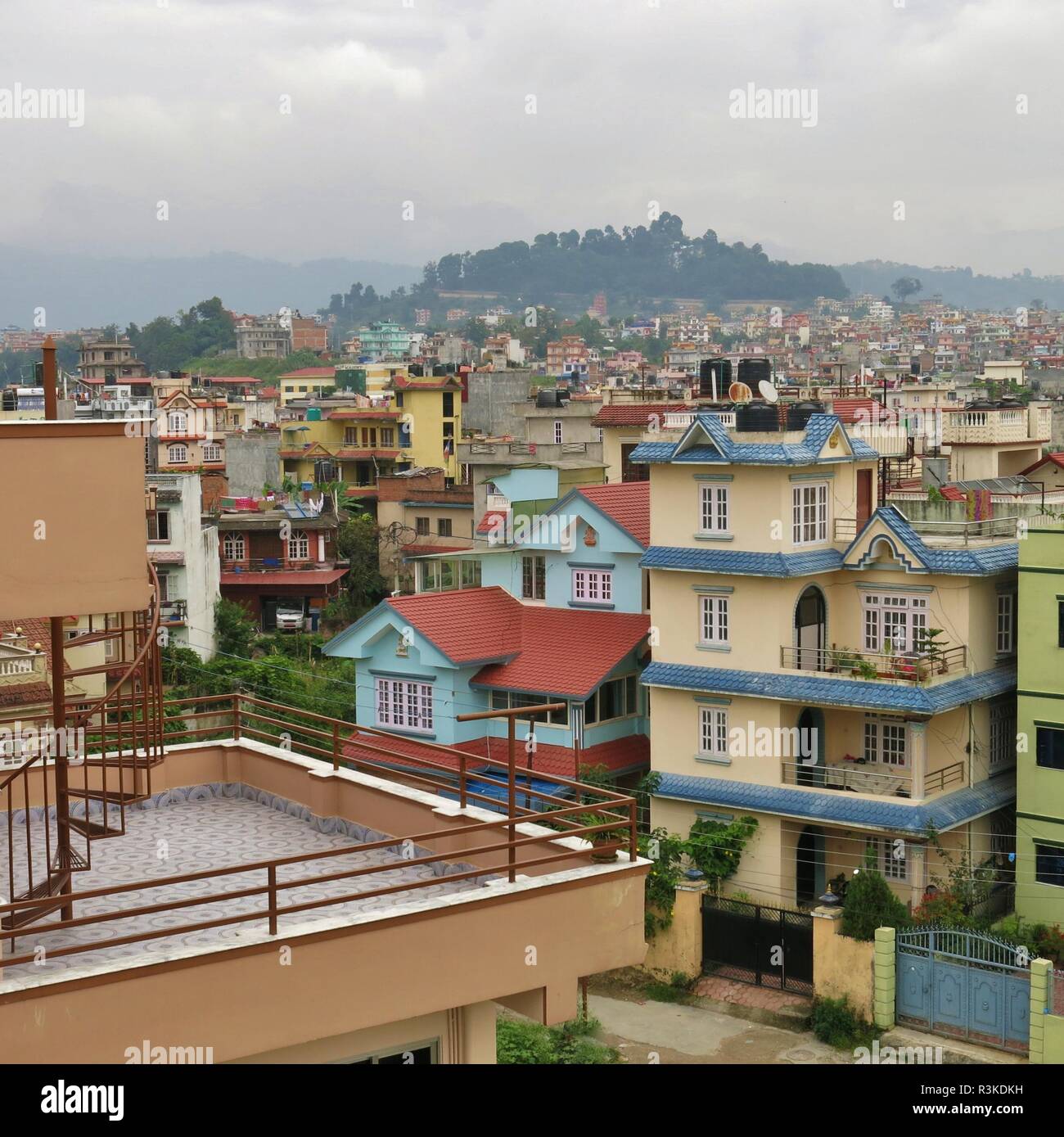 Colorful houses in Kathmandu, Nepal Stock Photo Alamy