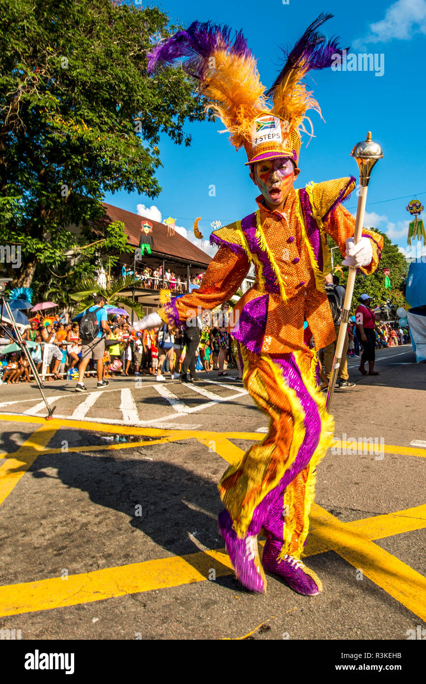 Street parade in the International Carnival Seychelles, in Victoria
