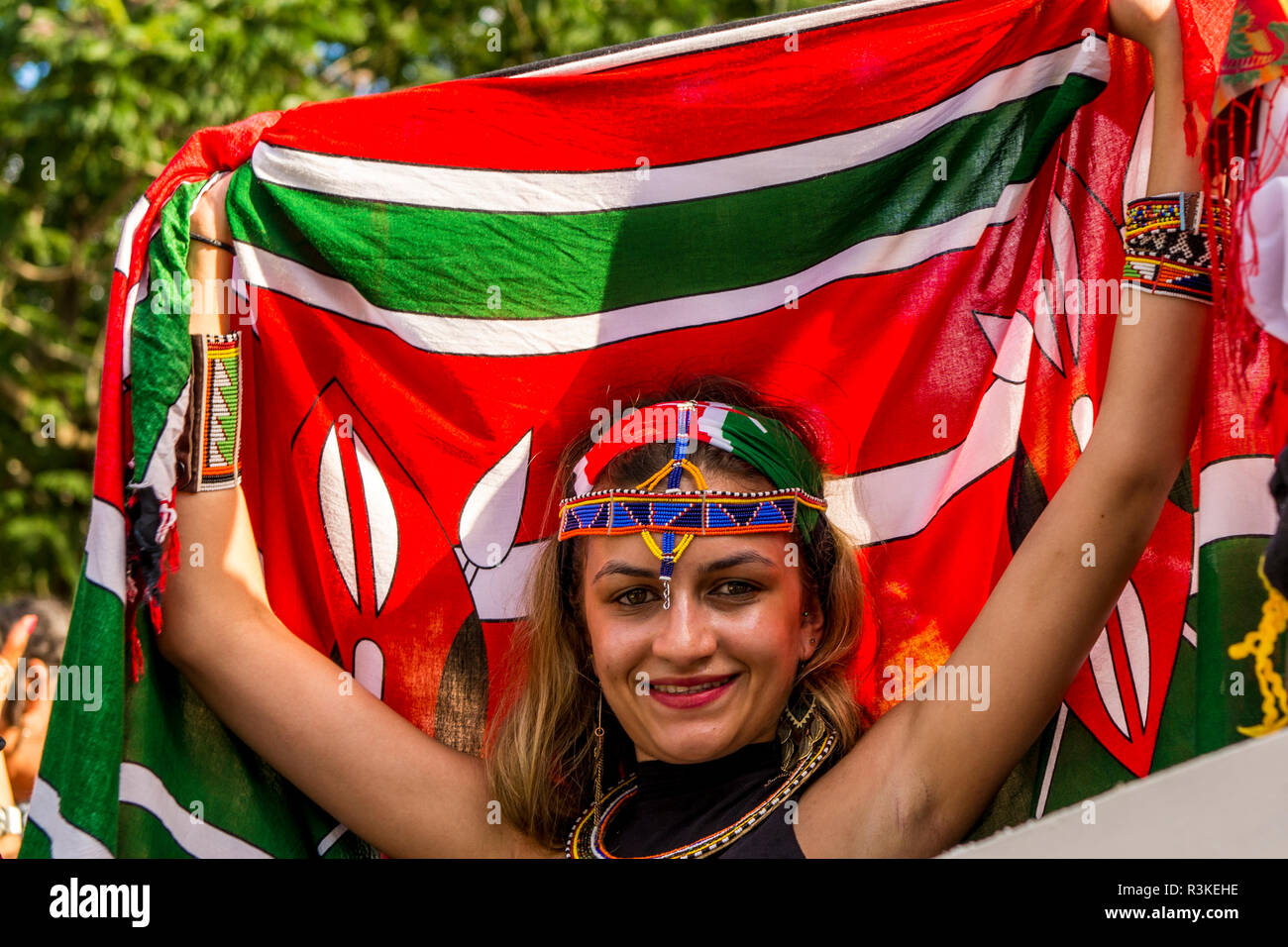 Street parade in the International Carnival Seychelles, in Victoria