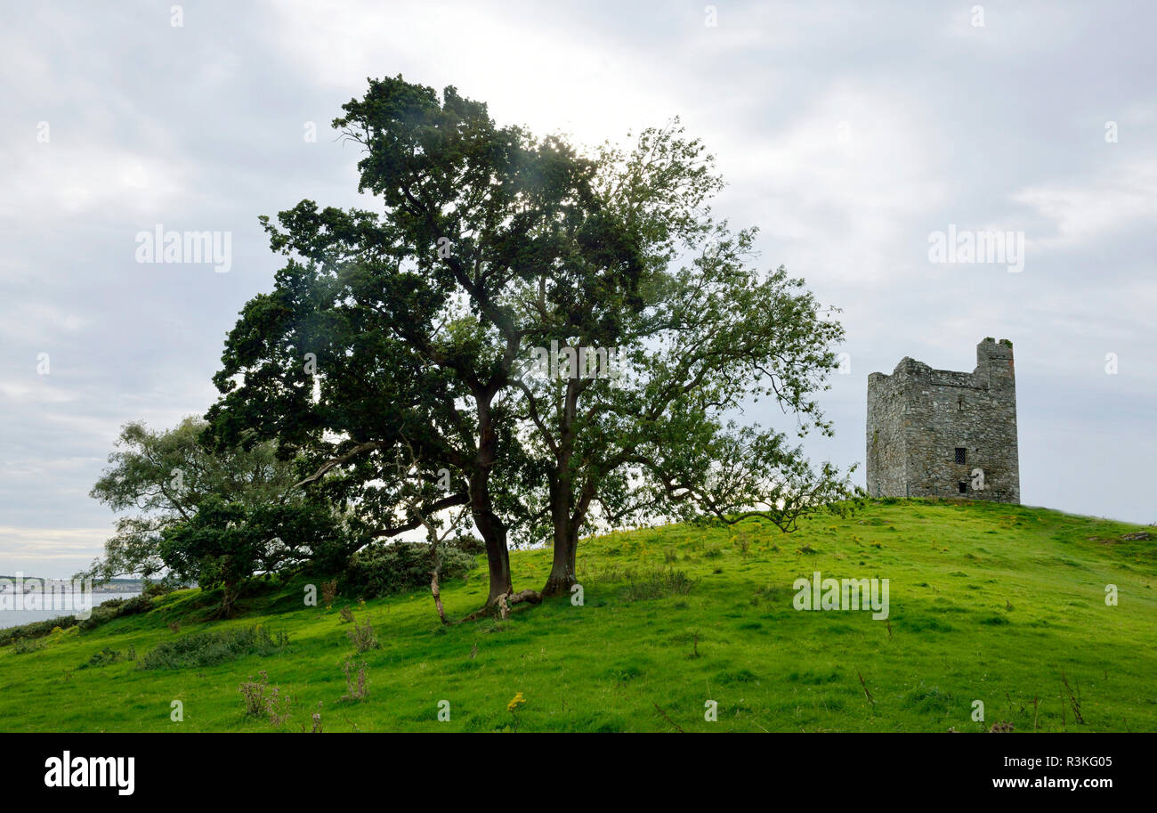 Ireland, Ulster, County Down, Downpatrick: Audley s Castle, one of the TV series Game of Thrones filming locations Stock Photo