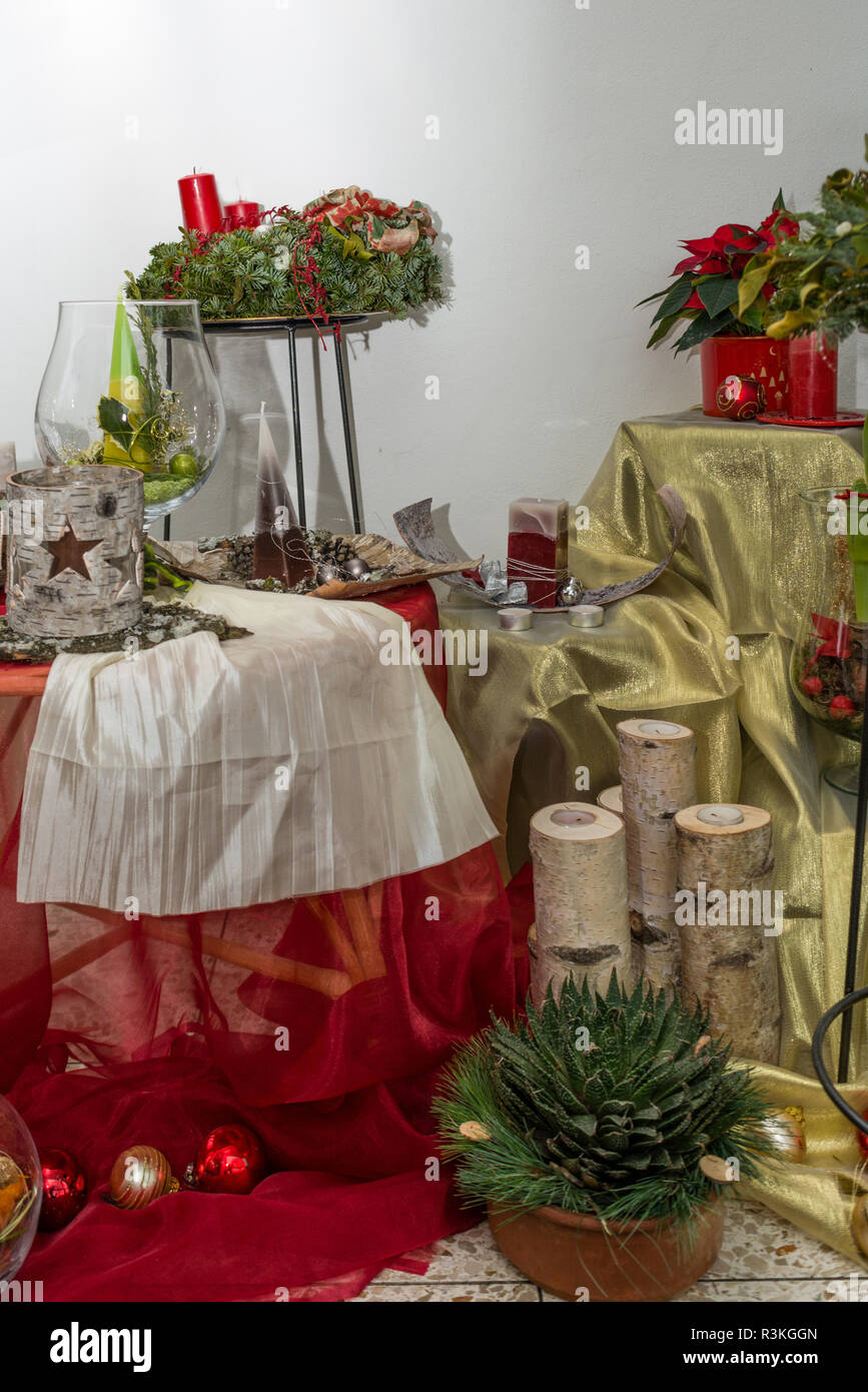 Self Made Christmas Decorations In The Foyer Stock Photo