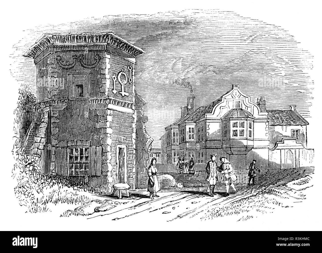 The Treaty House in the town of Uxbridge in the London Borough of Hillingdon on the border with Buckinghamshire in the north-west part of Middlesex.  At the end of the High Street on the Oxford Road stands the inn called The Crown and Treaty House. Above the entrance a legend is written, ‘Ancient Treaty House where the ill-fated Charles I held the memorable, but unsuccessful treaty with his Parliament in January 1645’.  The negotiations were doomed to failure from the outset due to the attitude of Charles I and his view of divine right. Stock Photo