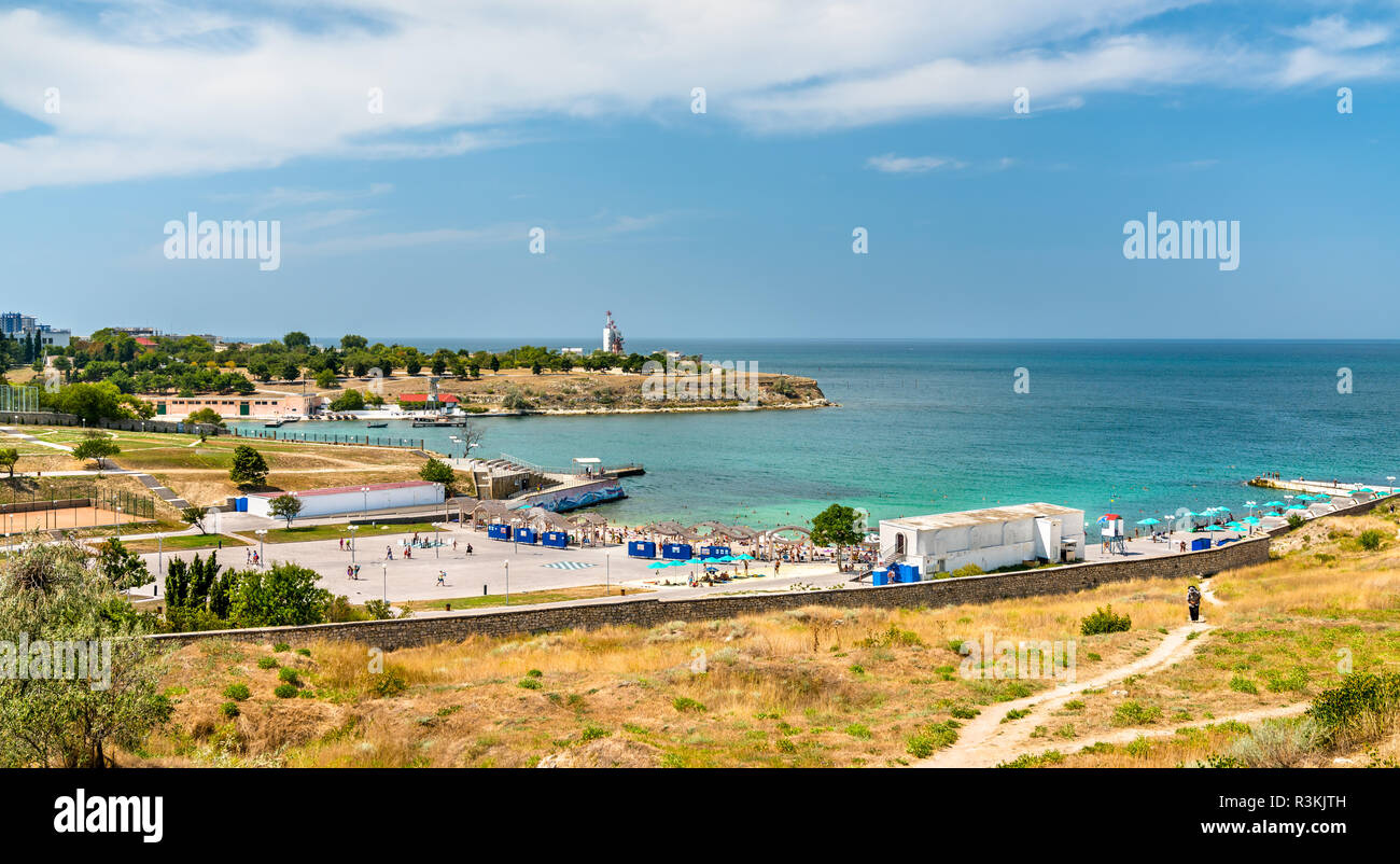 The Sunny Beach in Sevastopol, Crimea Stock Photo