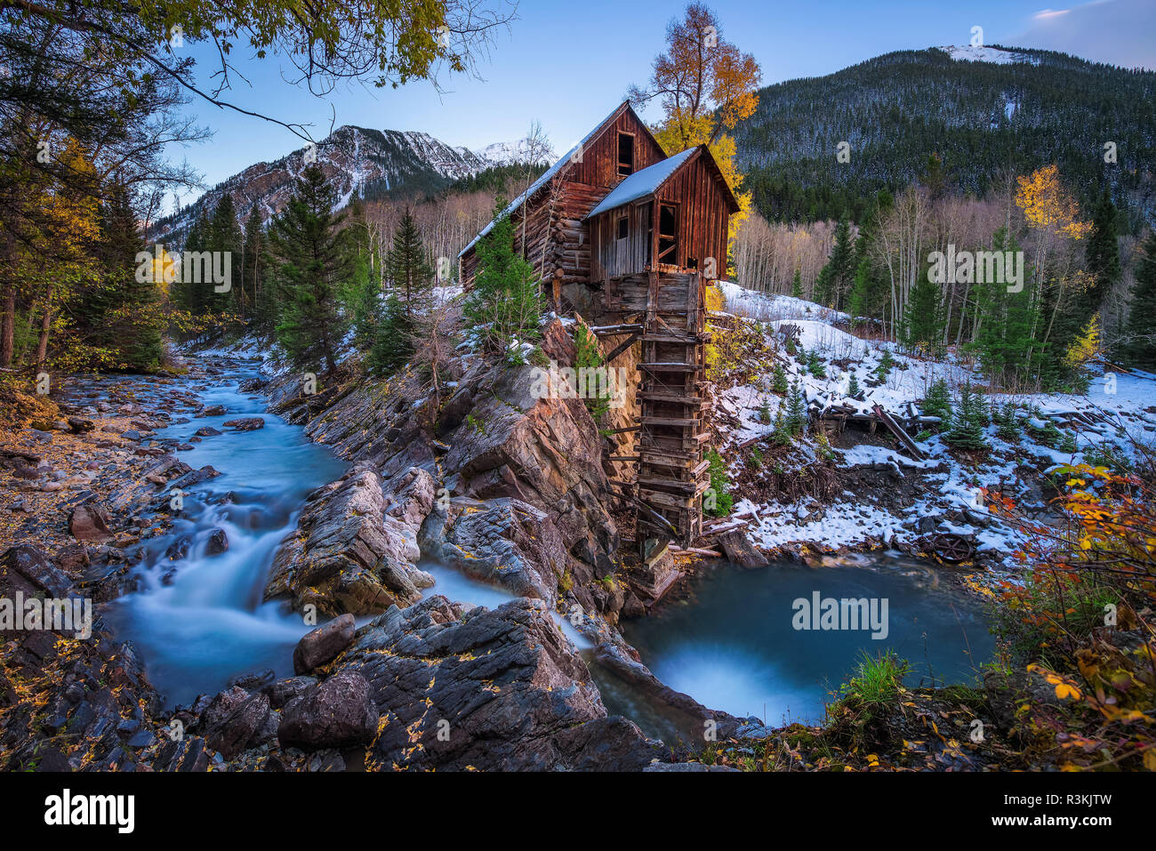Historic wooden powerhouse called the Crystal Mill in Colorado Stock Photo Alamy