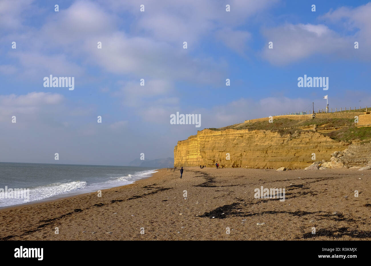 Famous Hive beach at Burton Bradstock in West Dorset UK Stock Photo