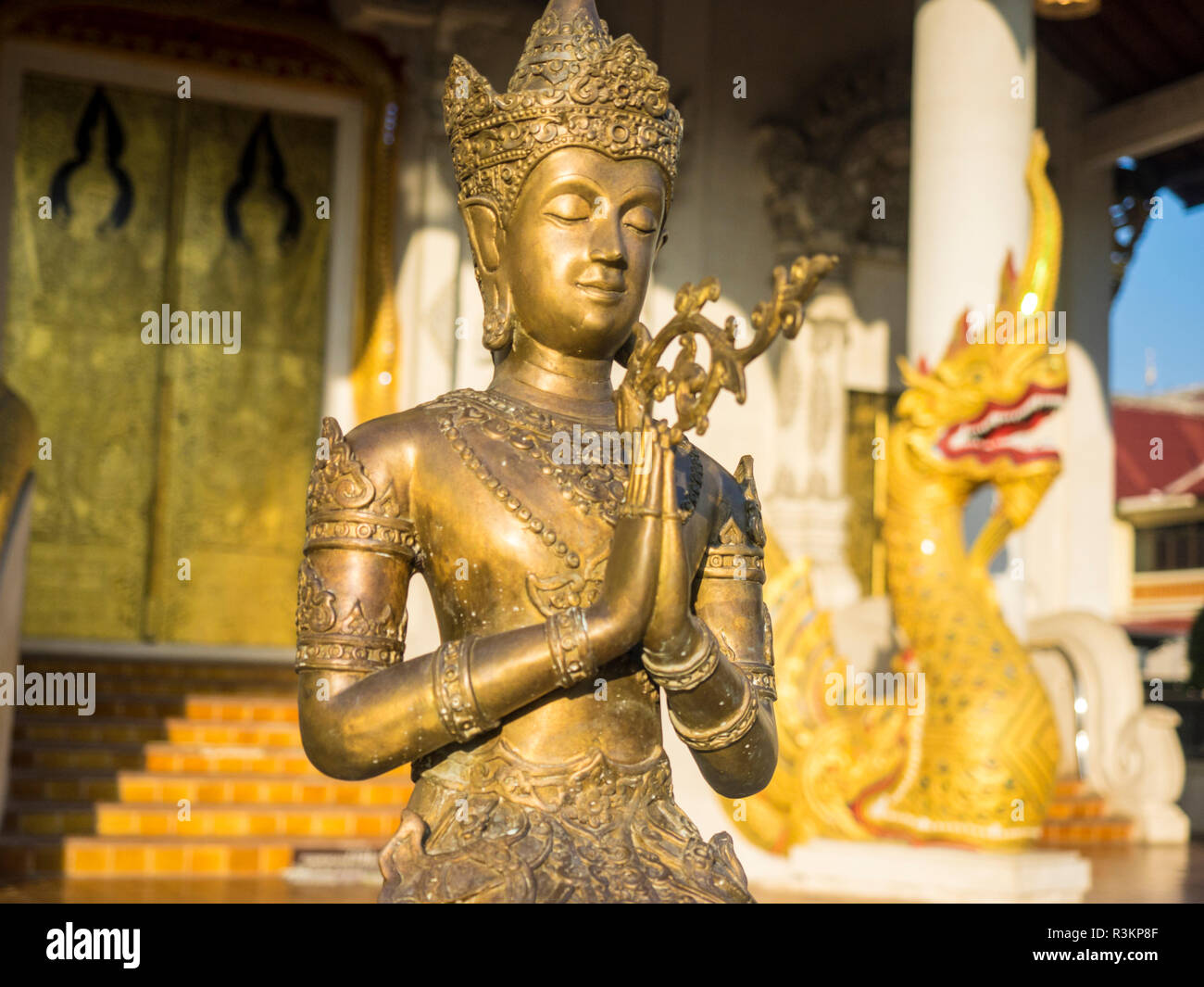 Southeast Asia, Thailand, Chiang Mai, Wat Prasingh is most visited place in Chiang Mai Stock Photo