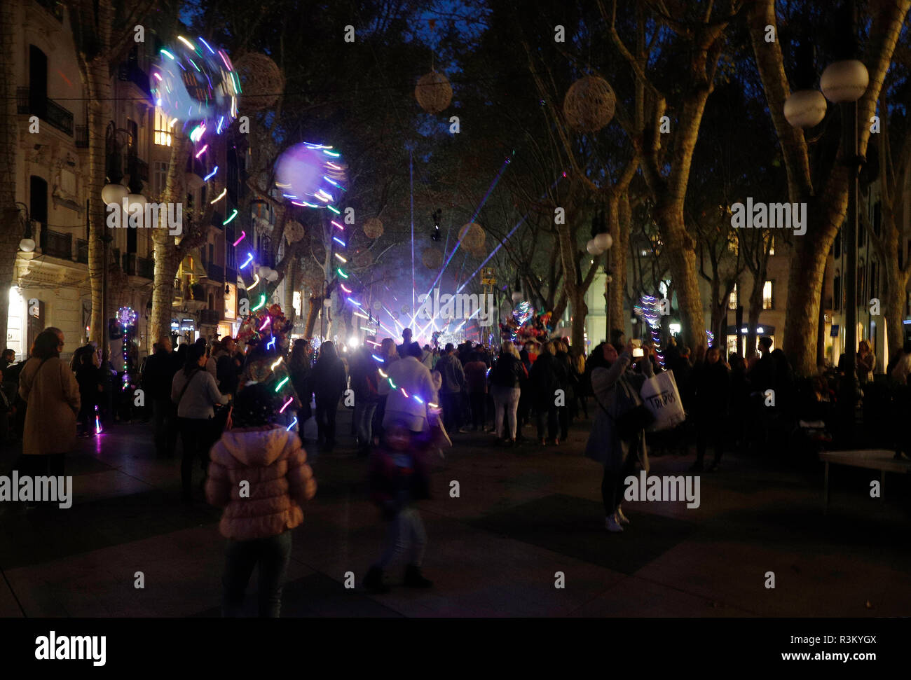 Palma De Mallorca Decoration Lights Stock Photos Palma De