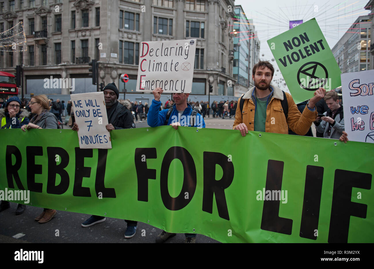 London, England 23rd November2018. Members of the environmental protest ...