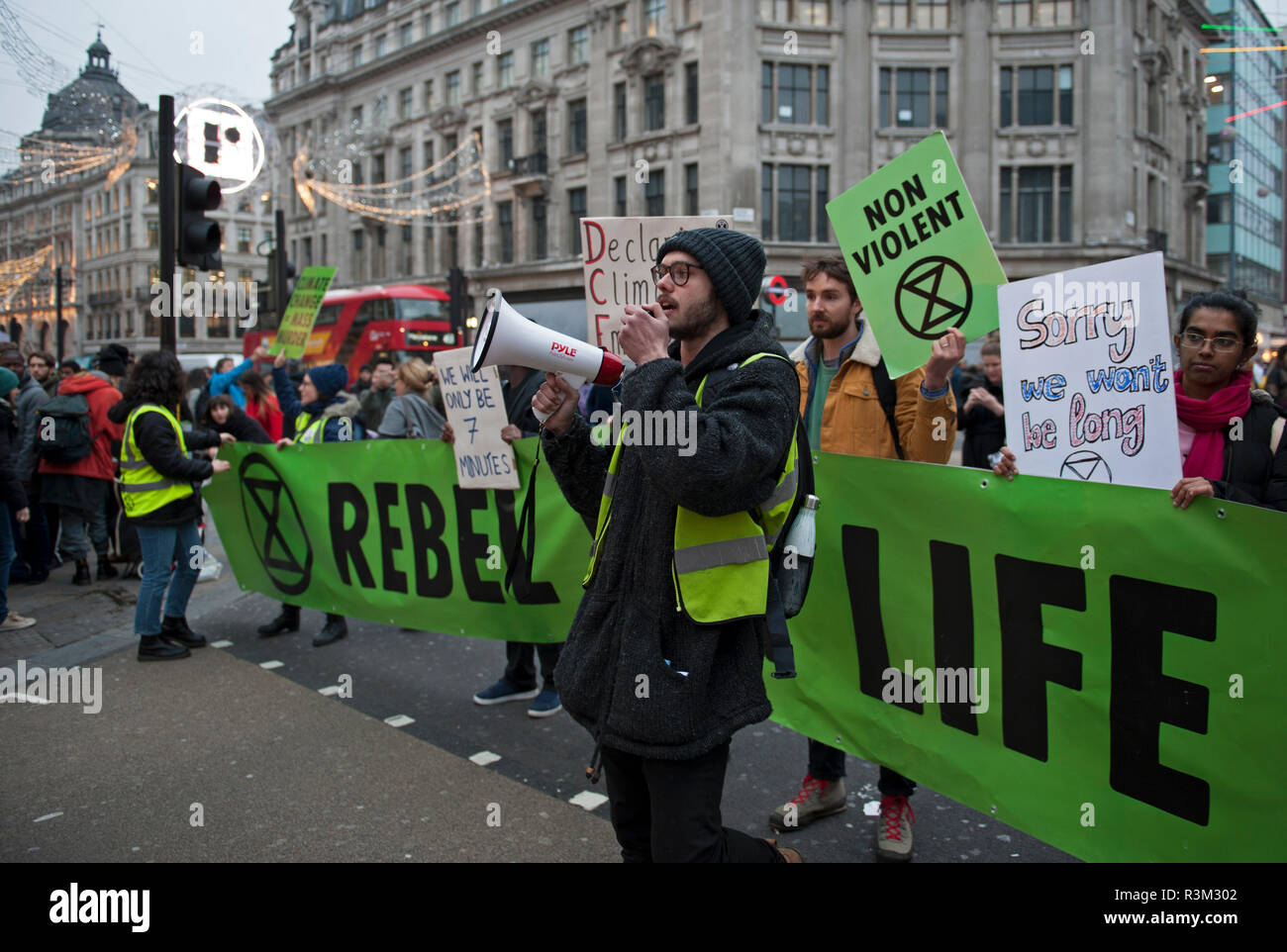 London, England 23rd November2018. Members of the environmental protest ...