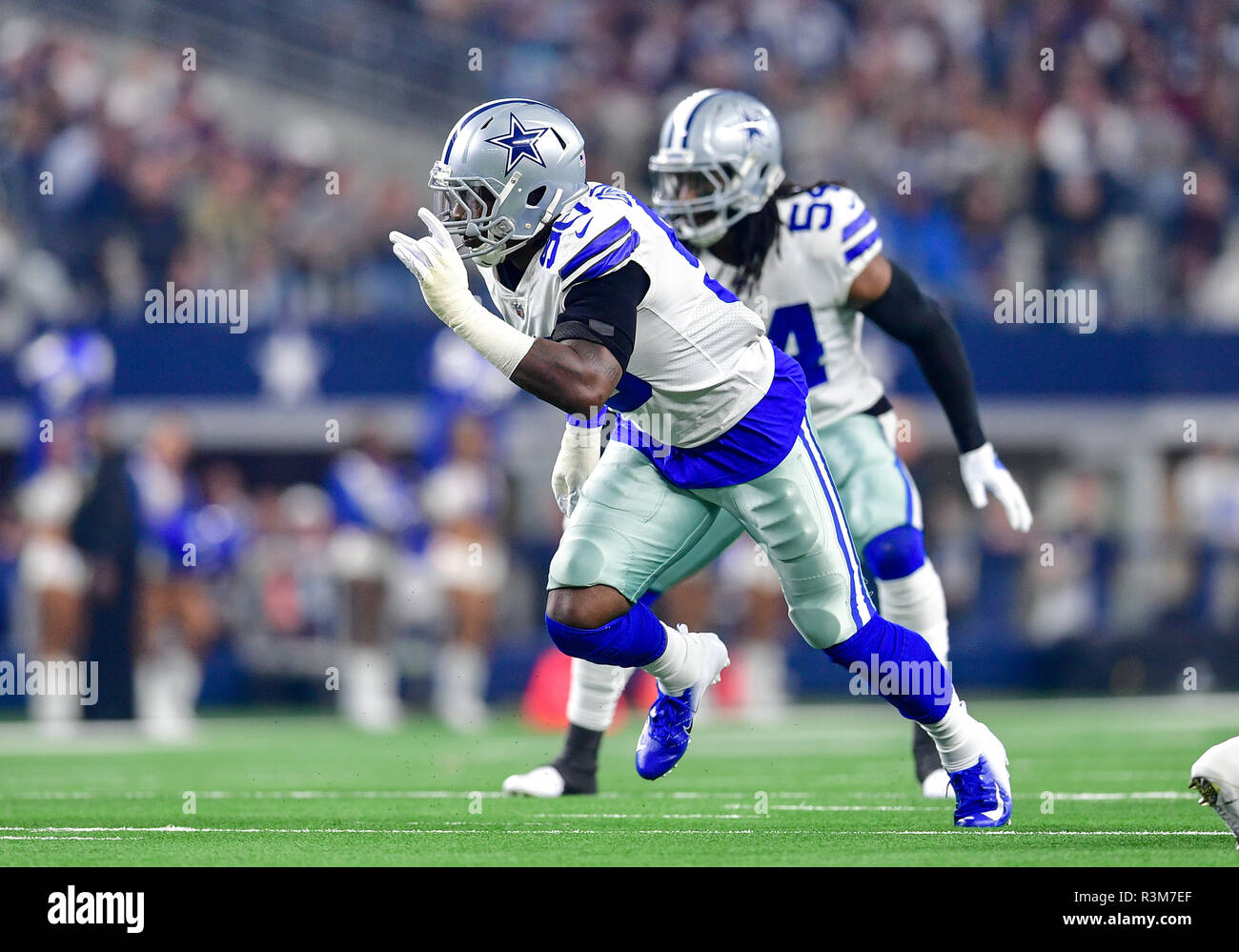 September 30, 2018: Dallas Cowboys defensive end Demarcus Lawrence #90  during an NFL football game between the Detroit Lions and the Dallas Cowboys  at AT&T Stadium in Arlington, TX Dallas defeated Detroit