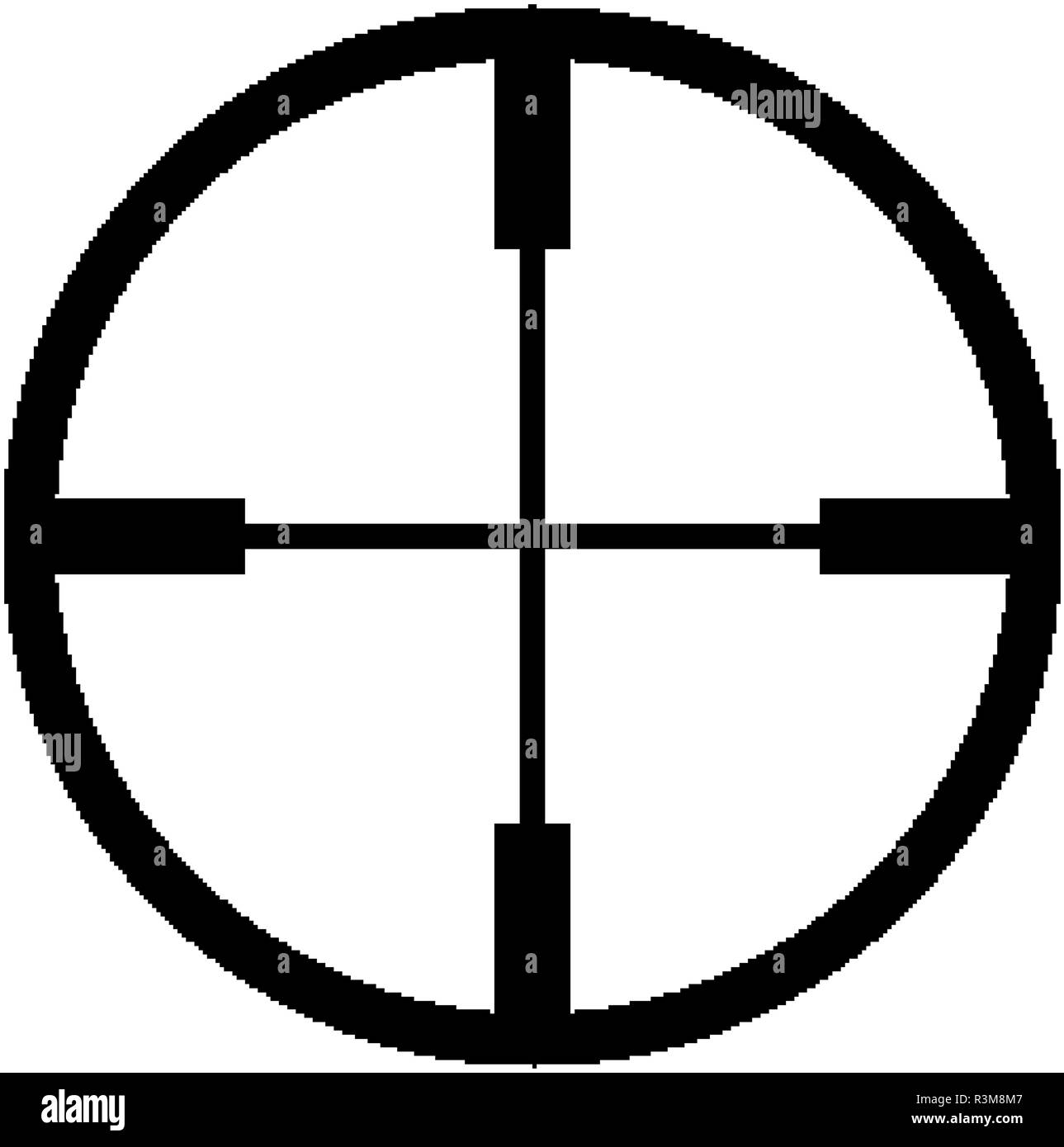 Black aim icon. Sniper scope crosshairs sign Stock Vector