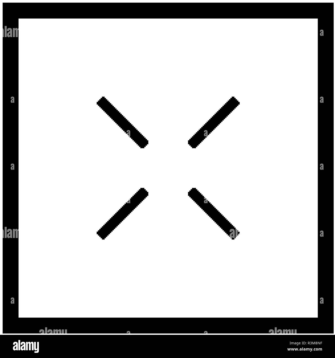 Simple sniper rifle rectangular crosshairs black icon Stock Vector
