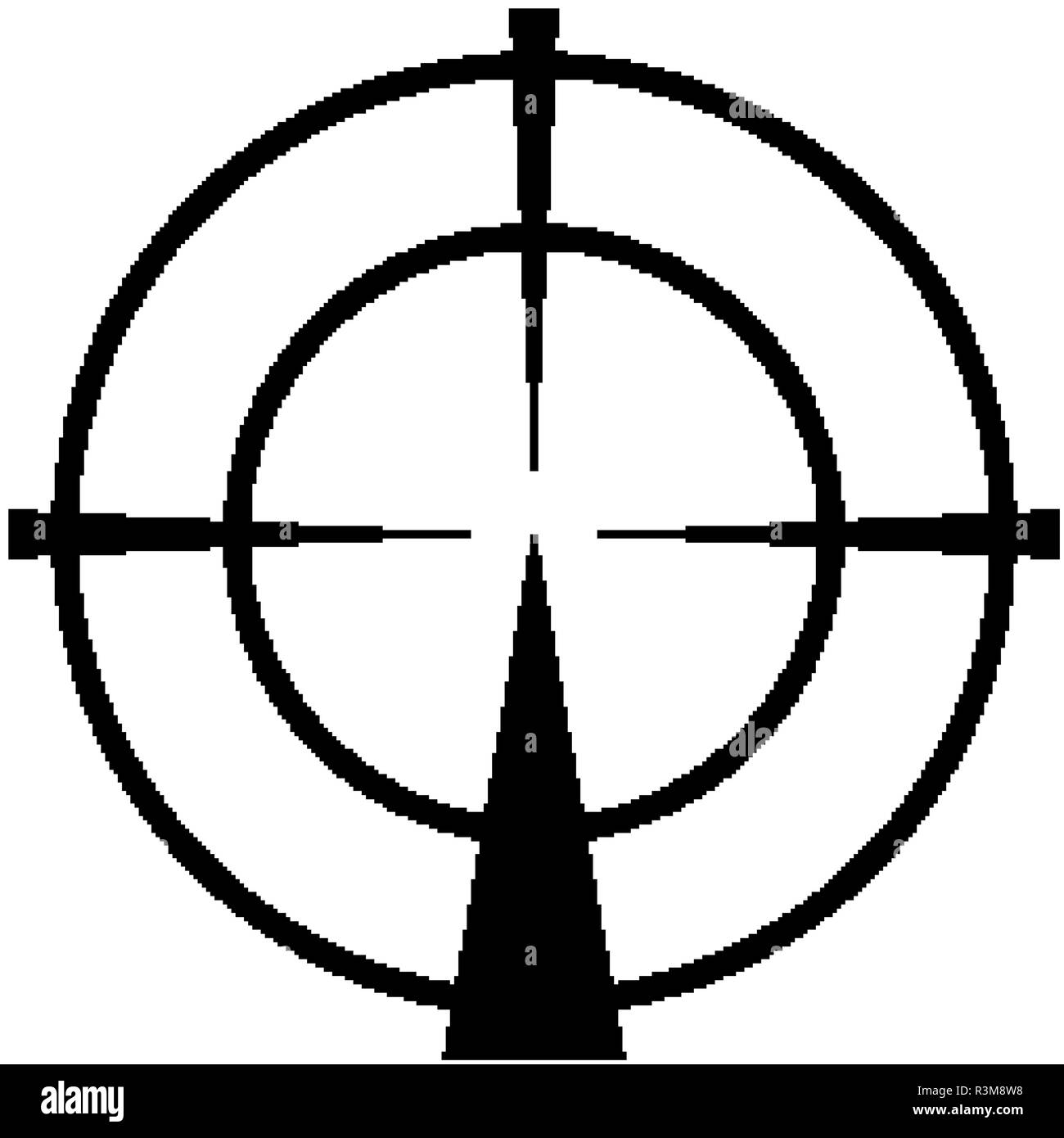 Simple sniper rifle aim target. AR crosshairs. Gun scope icon Stock Vector