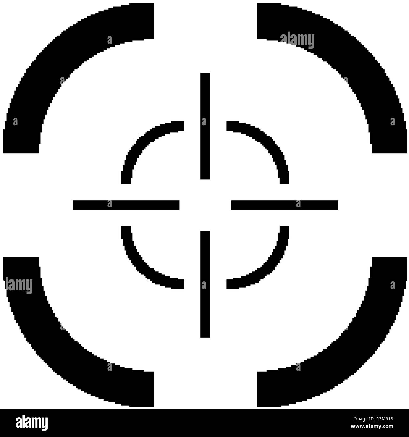 Sniper crosshairs bold icon. Simple gun scope sight glyph Stock Vector