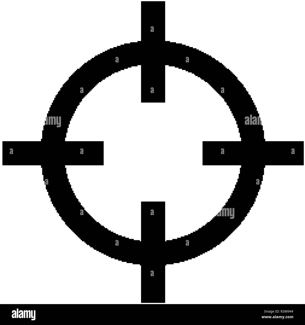 Sniper crosshairs bold icon. Simple gun scope sight glyph Stock Vector