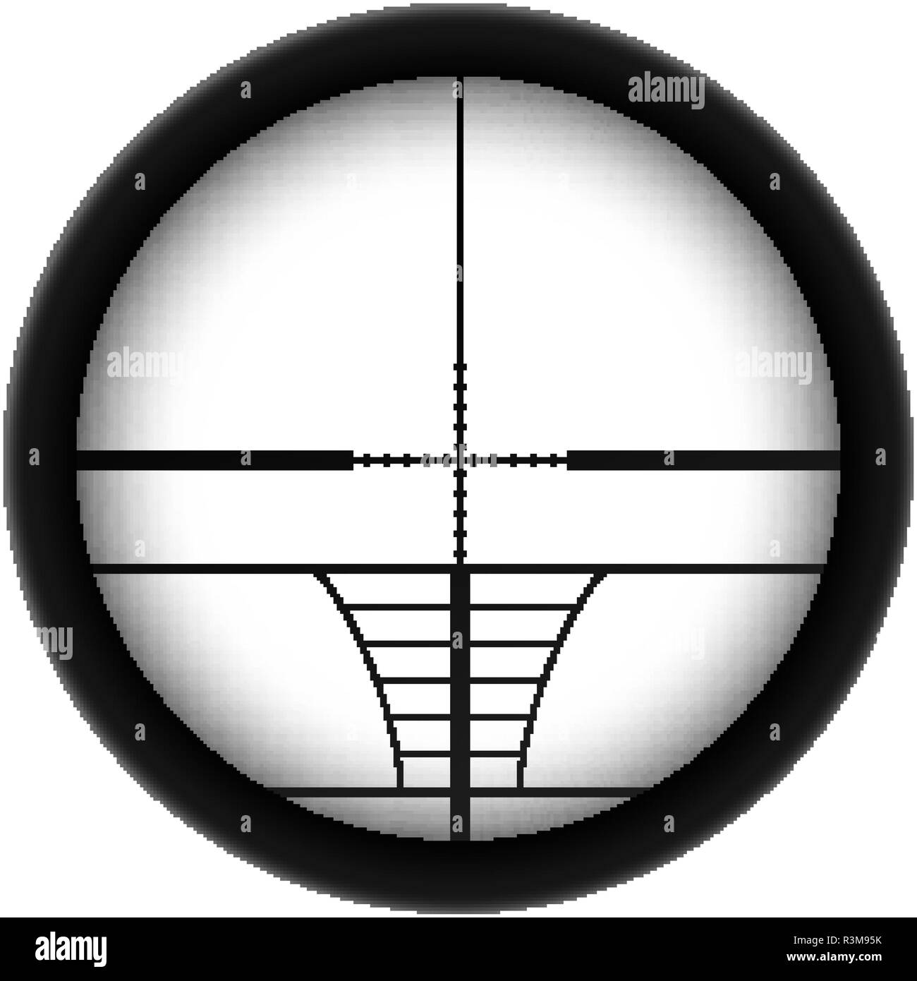 AR sniper scope crosshairs. Rifle aim icon. Weapon viewfinder Stock Vector