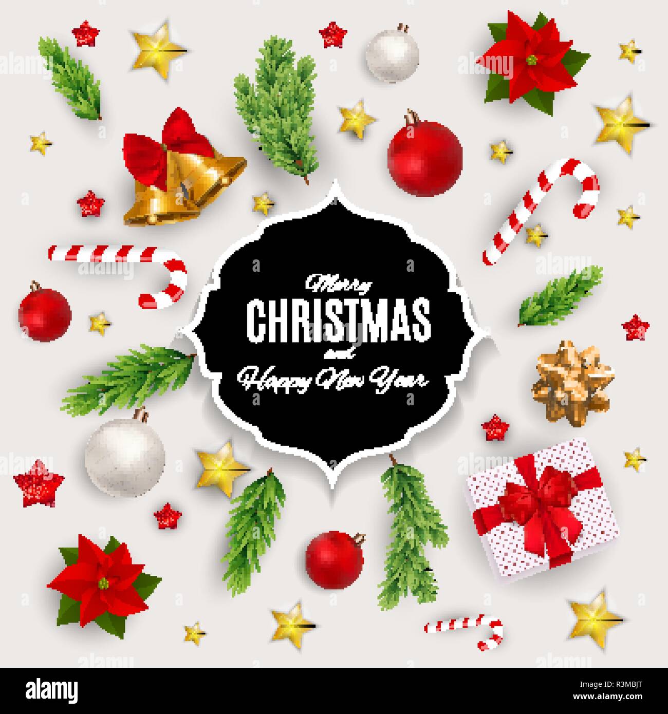 Merry Christmas and New Year Background. Vector Illustration Stock ...