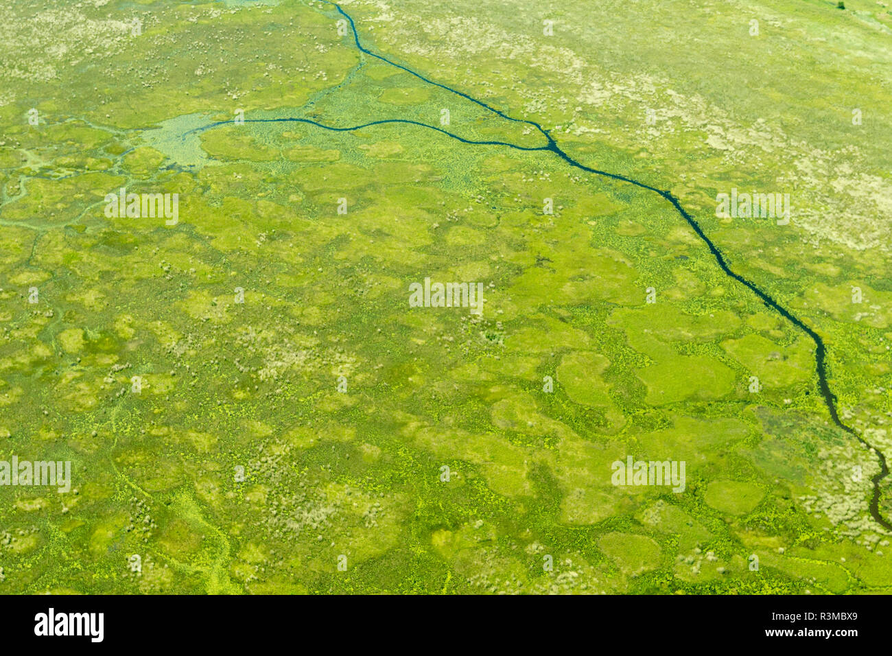 Aerial view of wetlands to the south west of Lake Victoria. Uganda. Stock Photo