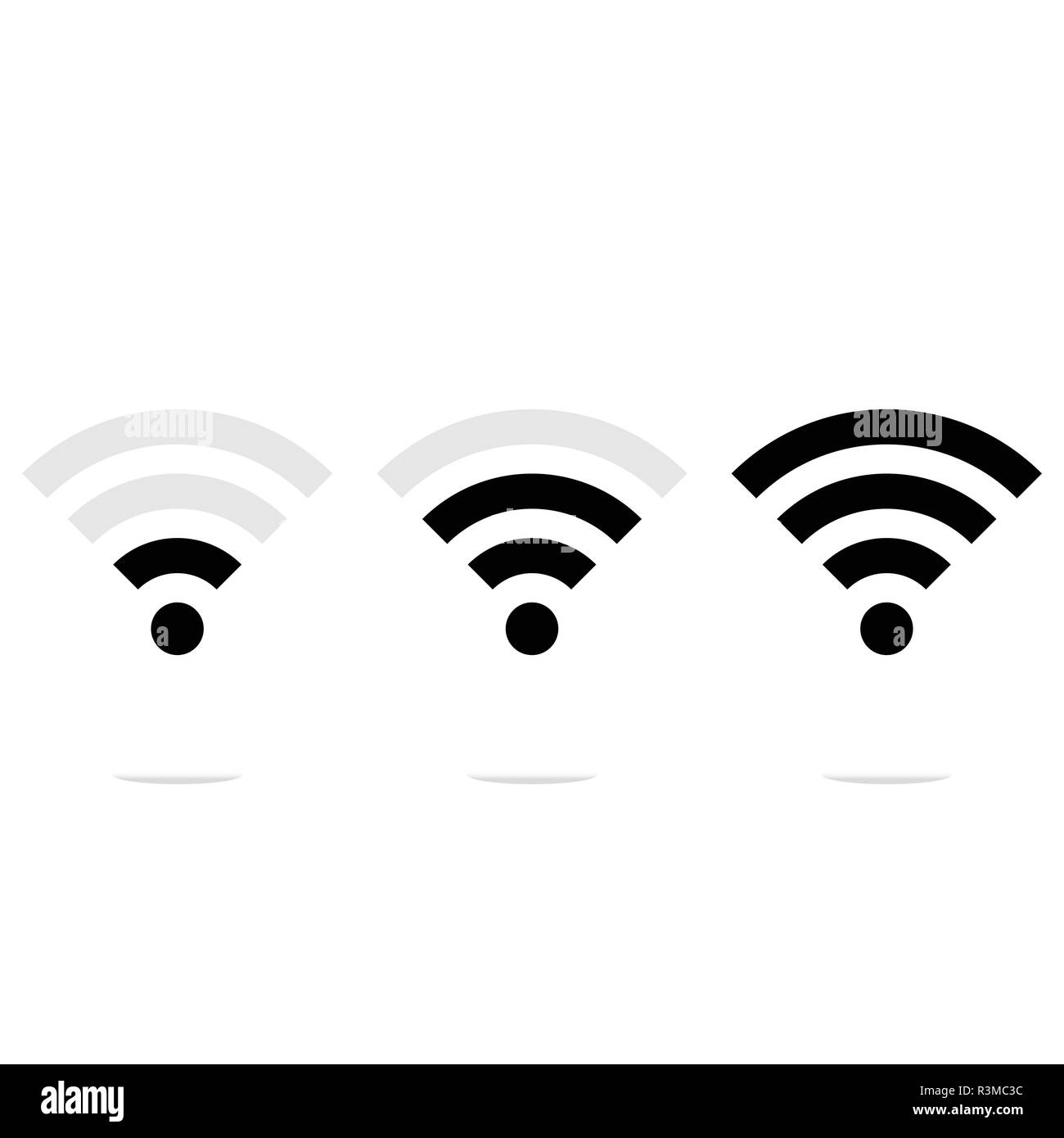 WiFi icon, black on white background, vector Stock Vector