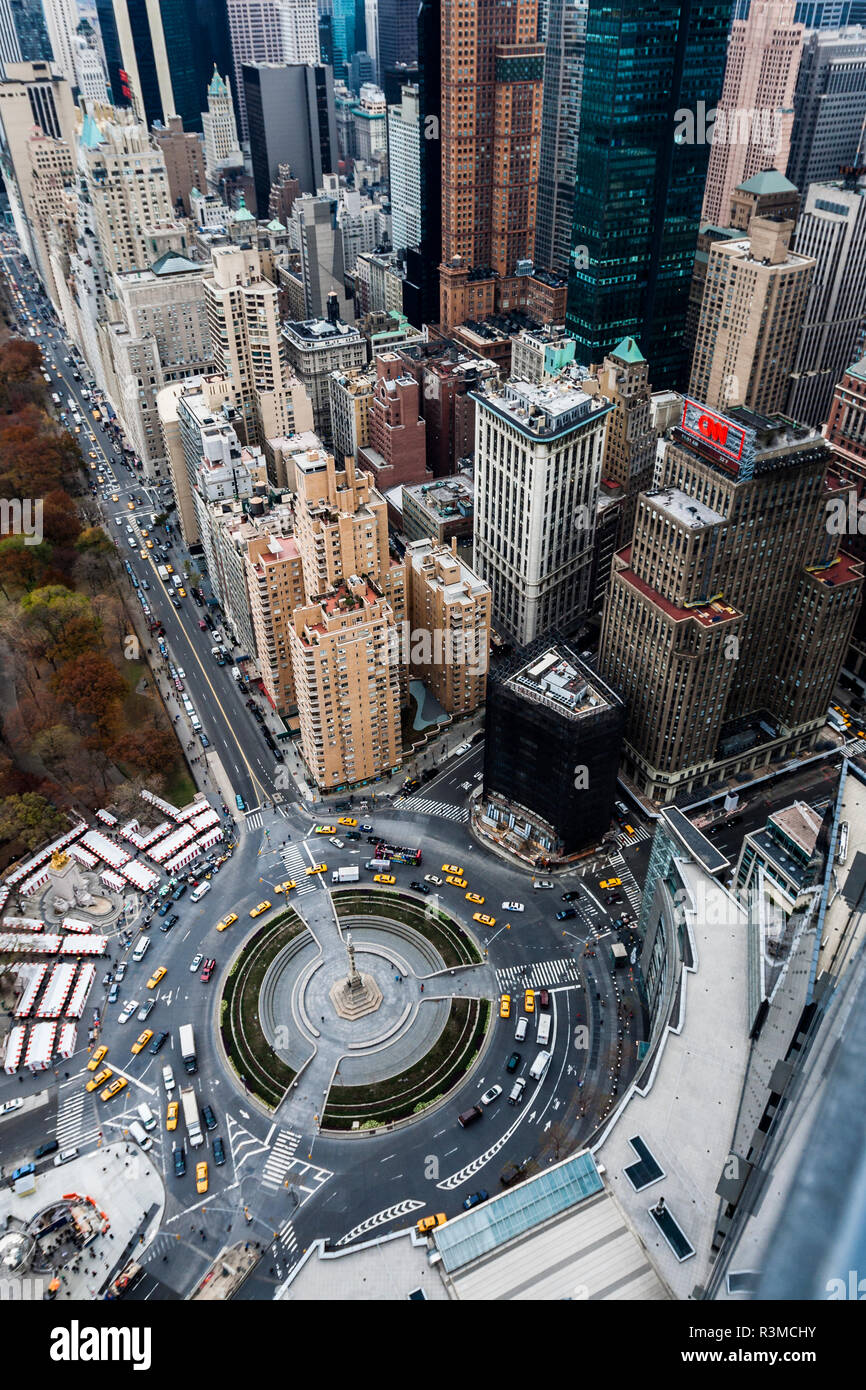 Columbus Circle from above, New York City, NY, USA Stock Photo Alamy