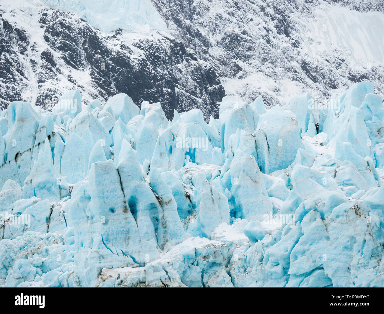 Glaciers of Drygalski Fjord at the southern end of South Georgia Island Stock Photo