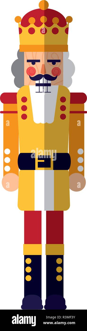 chritsmas nutcracker icon over white background, colorful design, vector illustration Stock Vector
