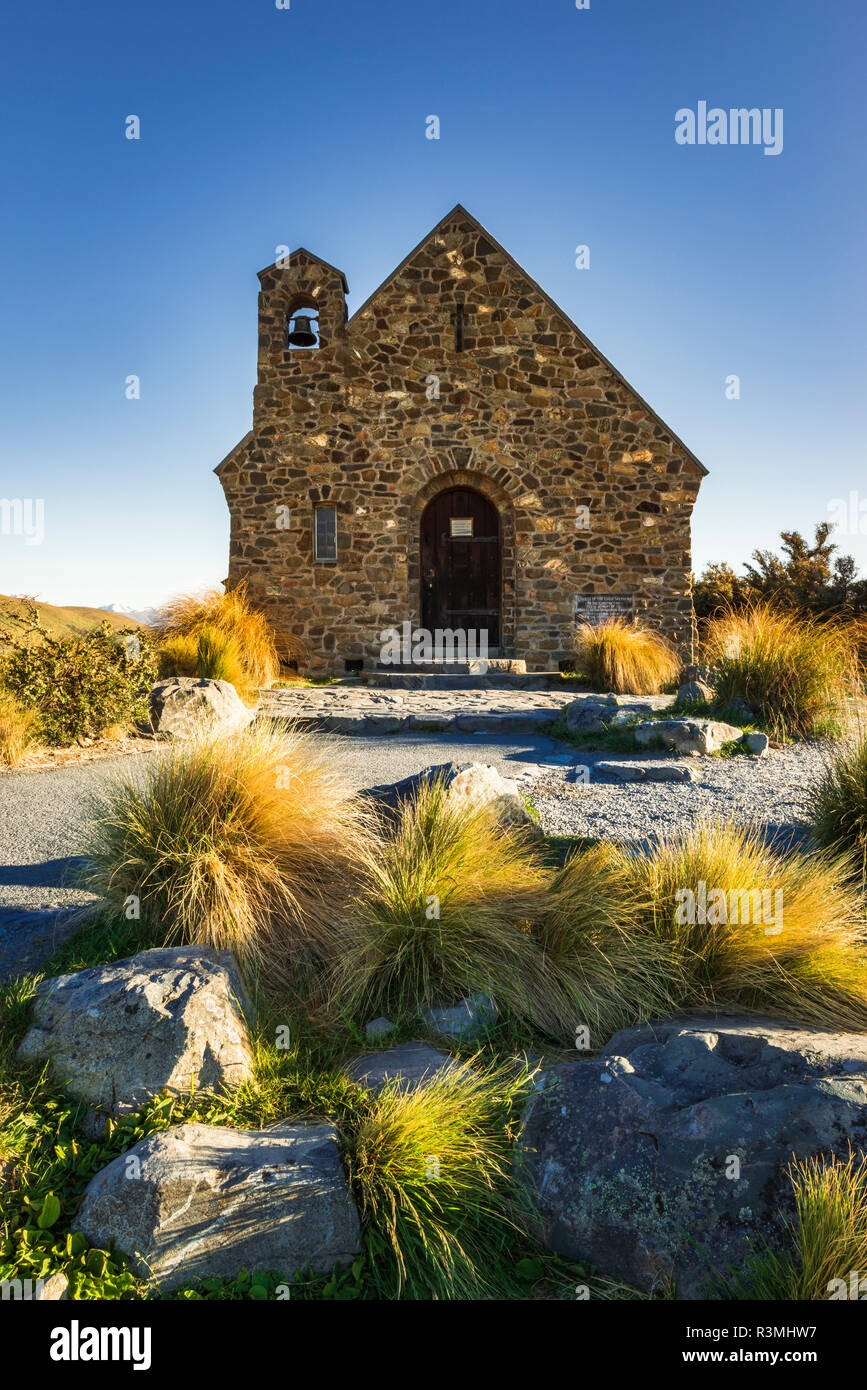 Church of the Good Shepherd, Lake Tekapo, Canterbury, South Island, New Zealand. (Editorial Use Only) Stock Photo