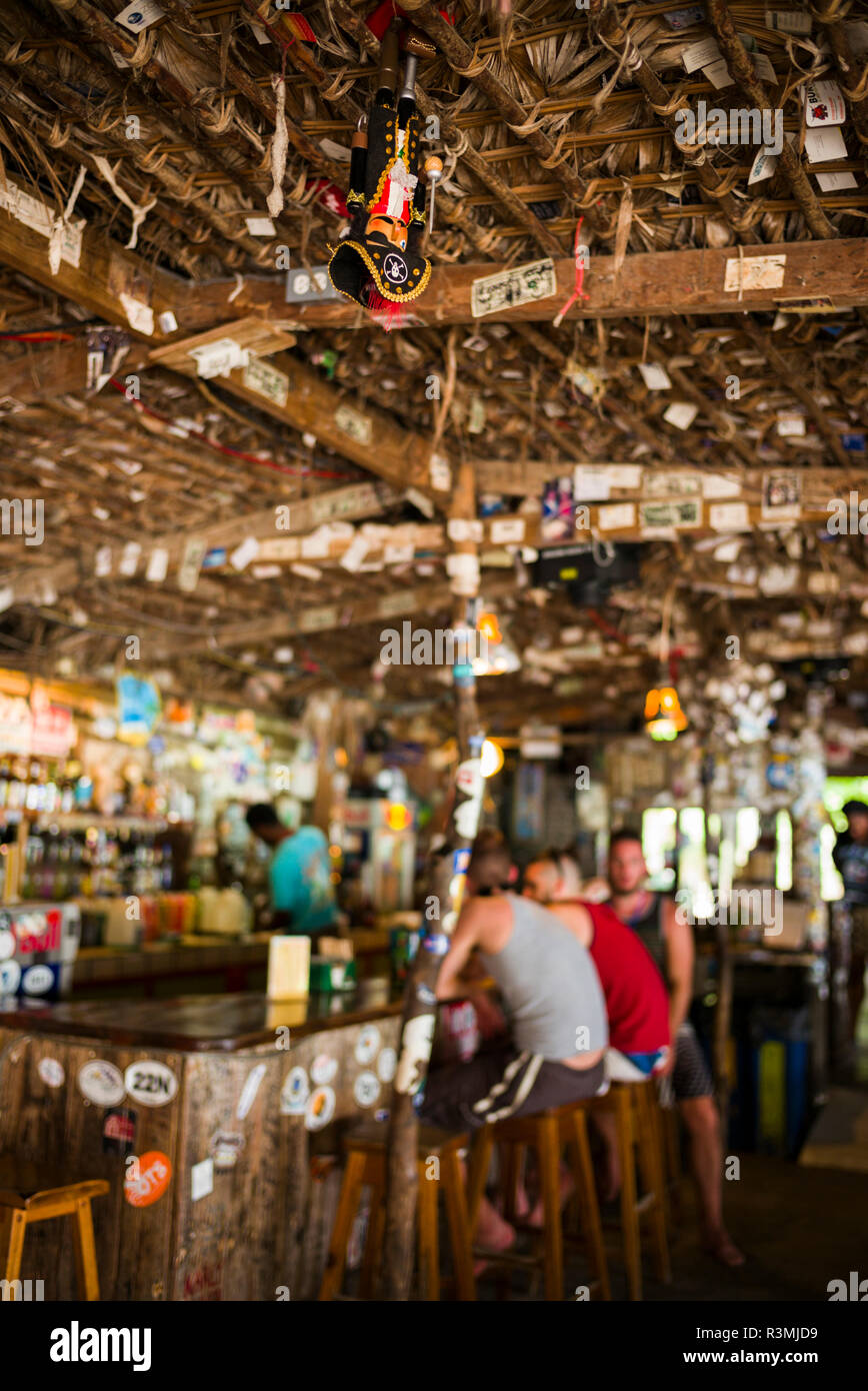 British Virgin Islands, Jost Van Dyke. Great Harbour, Foxy's Tamarind Bar interior (Editorial Use Only) Stock Photo