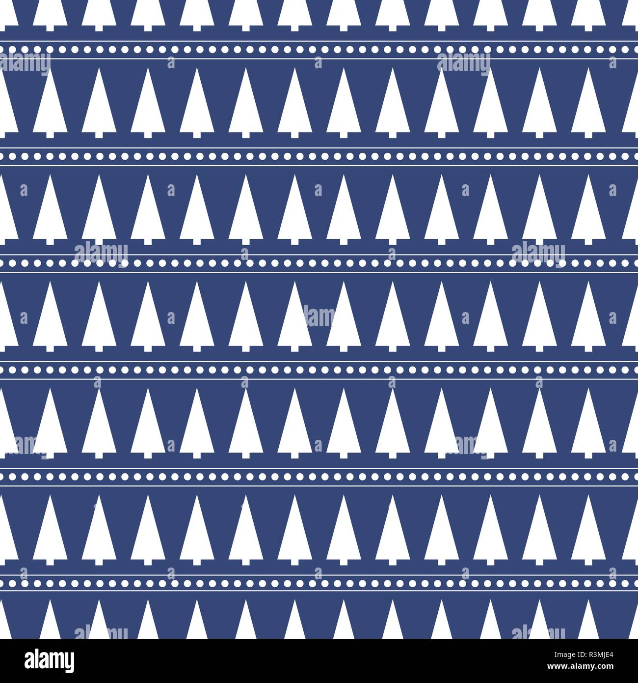 dark blue seamless with winter design christmas tree Stock Vector