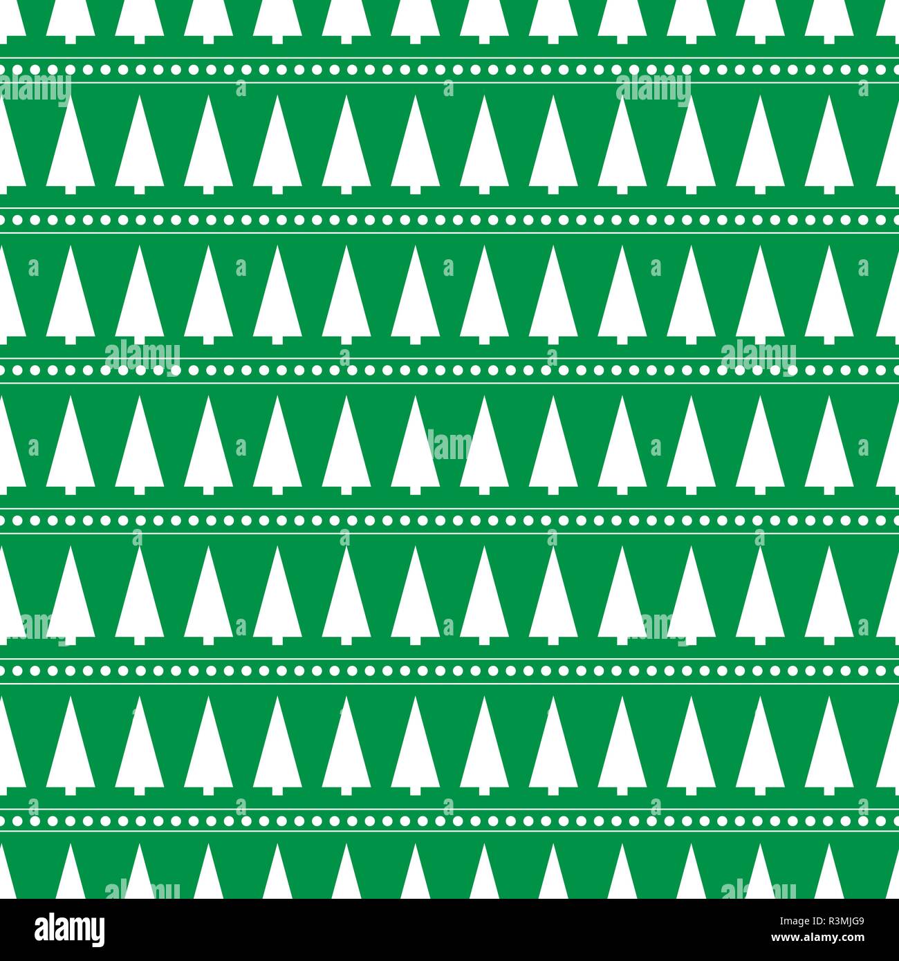 green seamless with winter design christmas tree Stock Vector