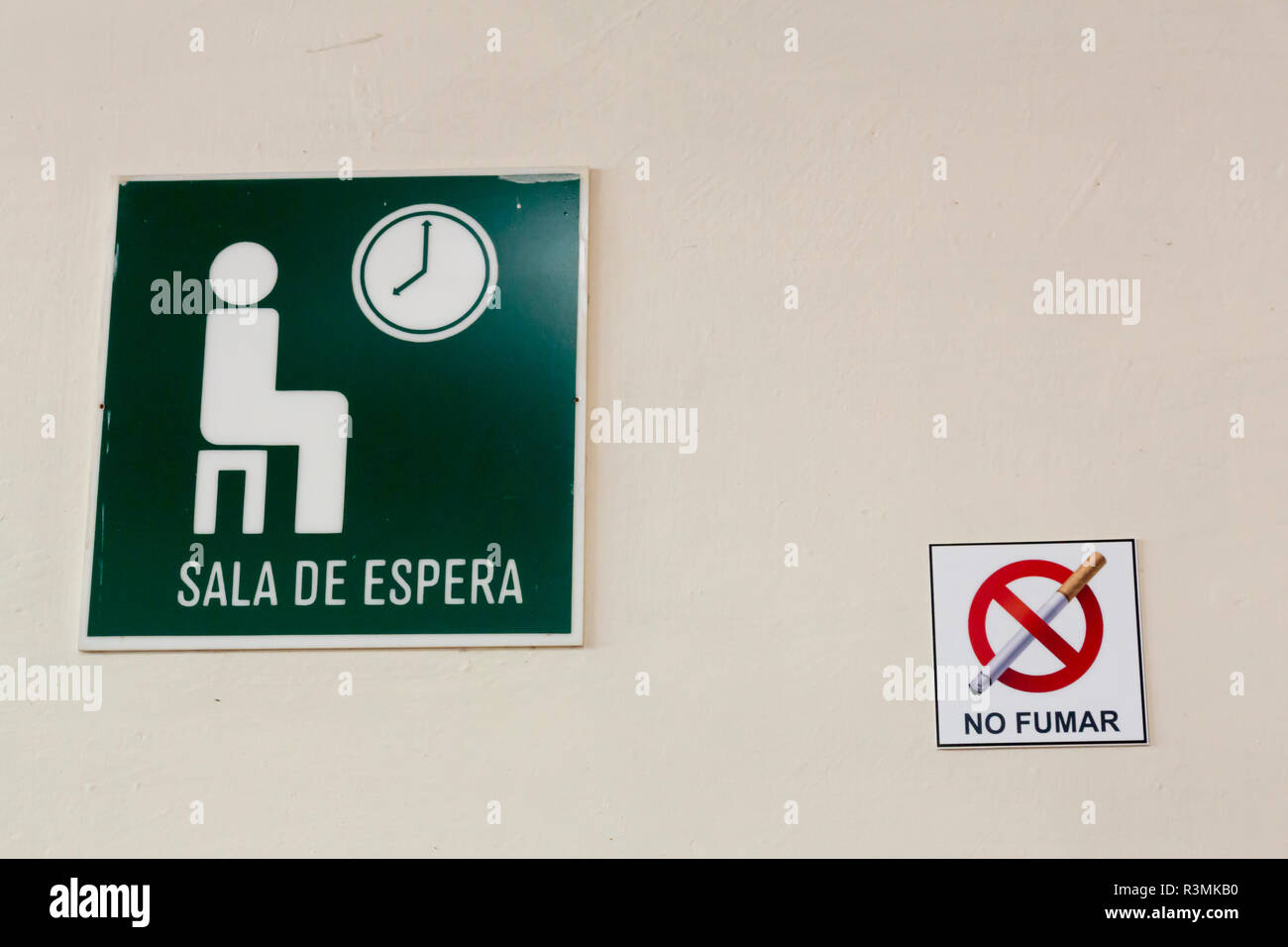 Cuba Havana Waiting Room And No Smoking Signs In Clinic