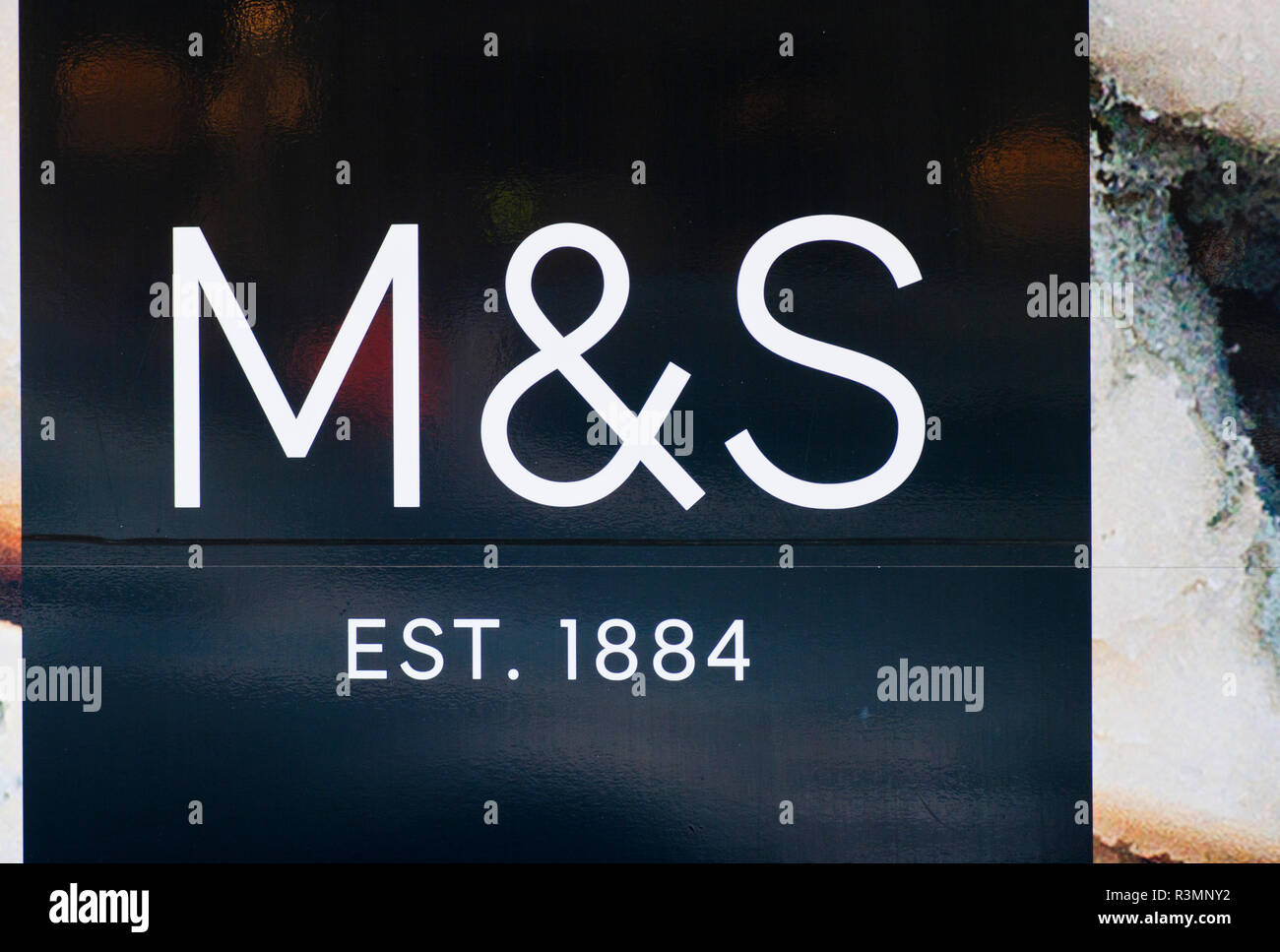 M&S Sign Marks and Spencer Stock Photo