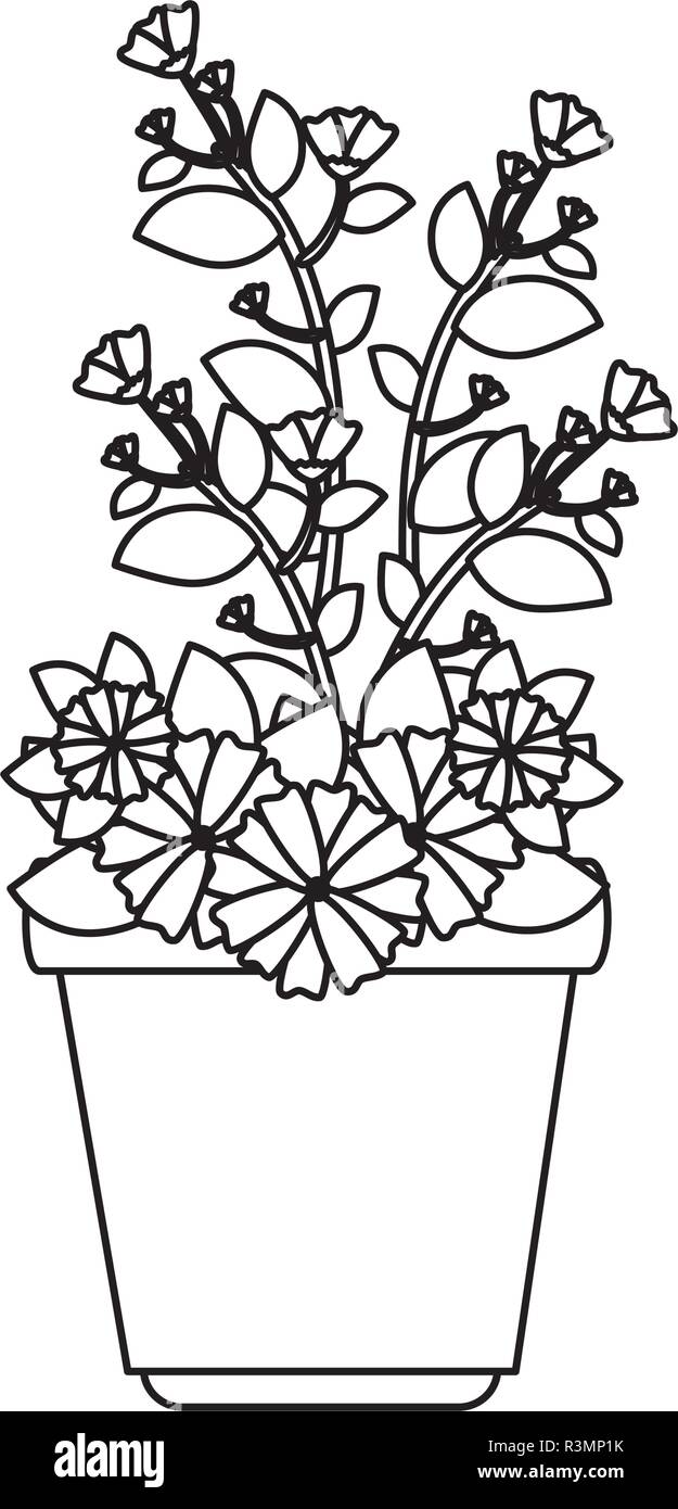 flowers houseplant in pot icon Stock Vector Image & Art - Alamy
