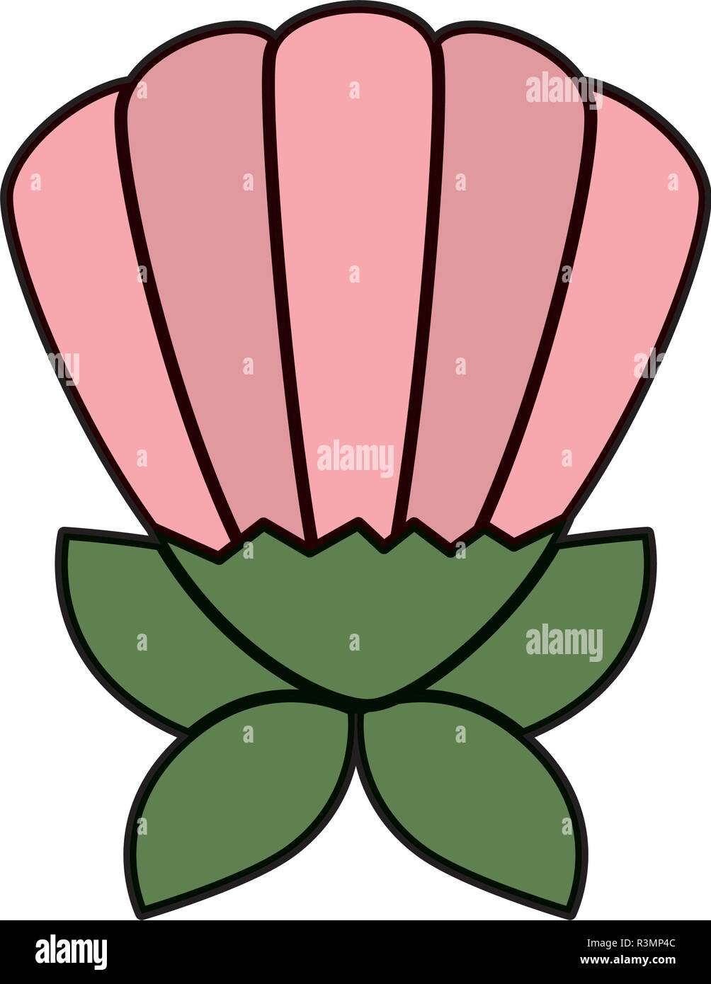cute flower with leafs decorative Stock Vector Image & Art - Alamy