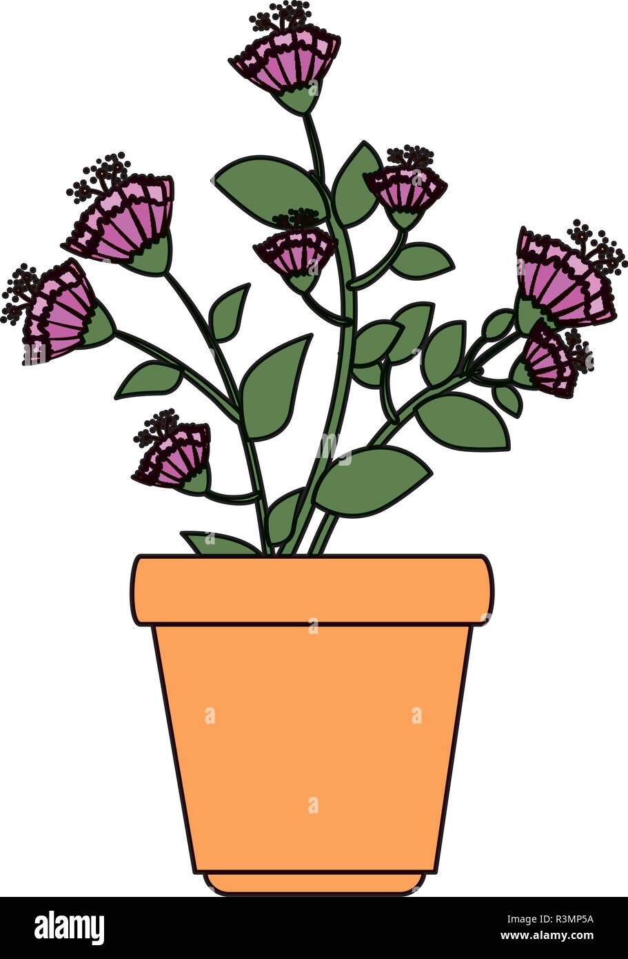 flowers houseplant in pot icon Stock Vector Image & Art - Alamy