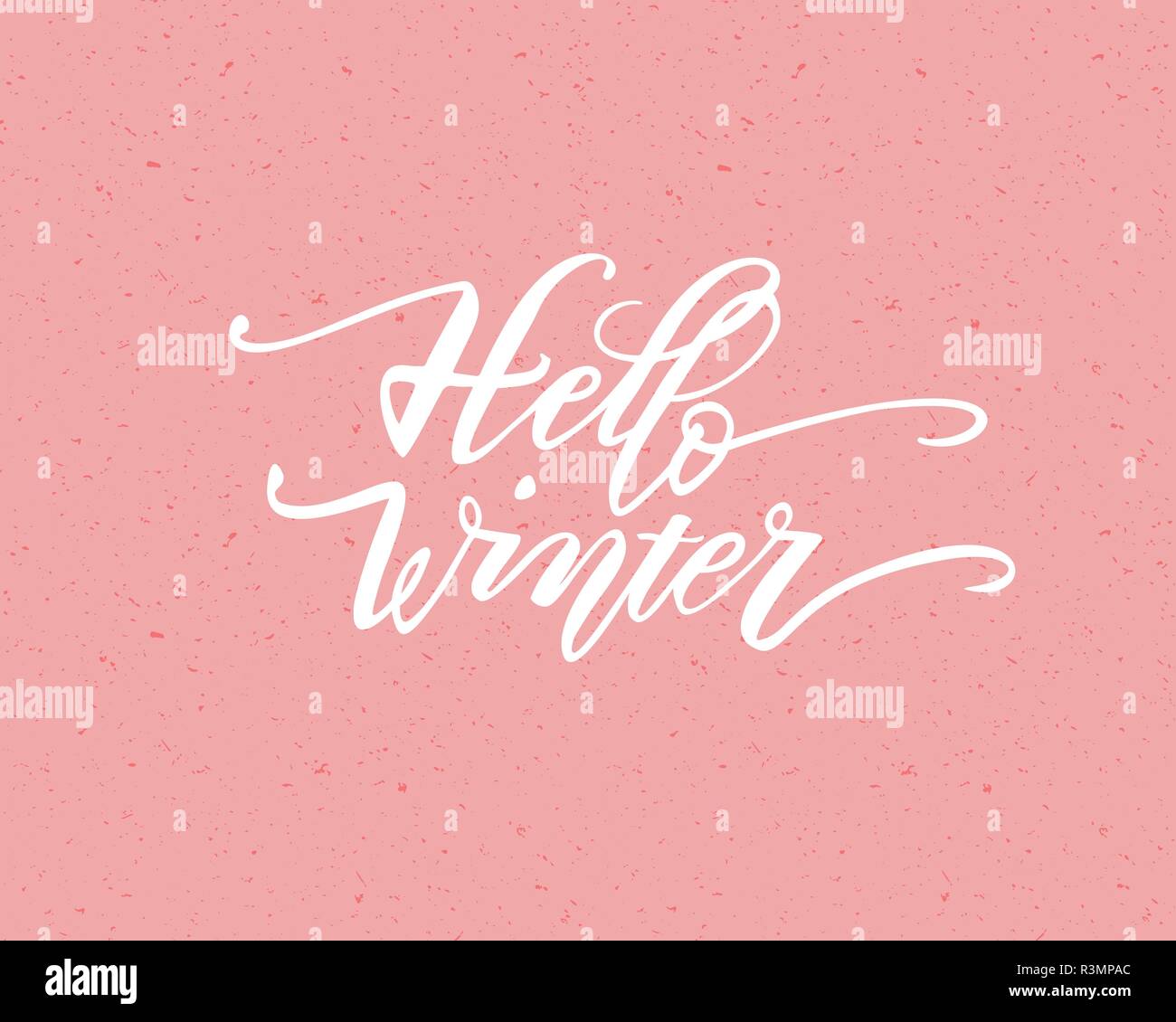 Hello winter. Hand drawn calligraphy and brush pen lettering. design ...
