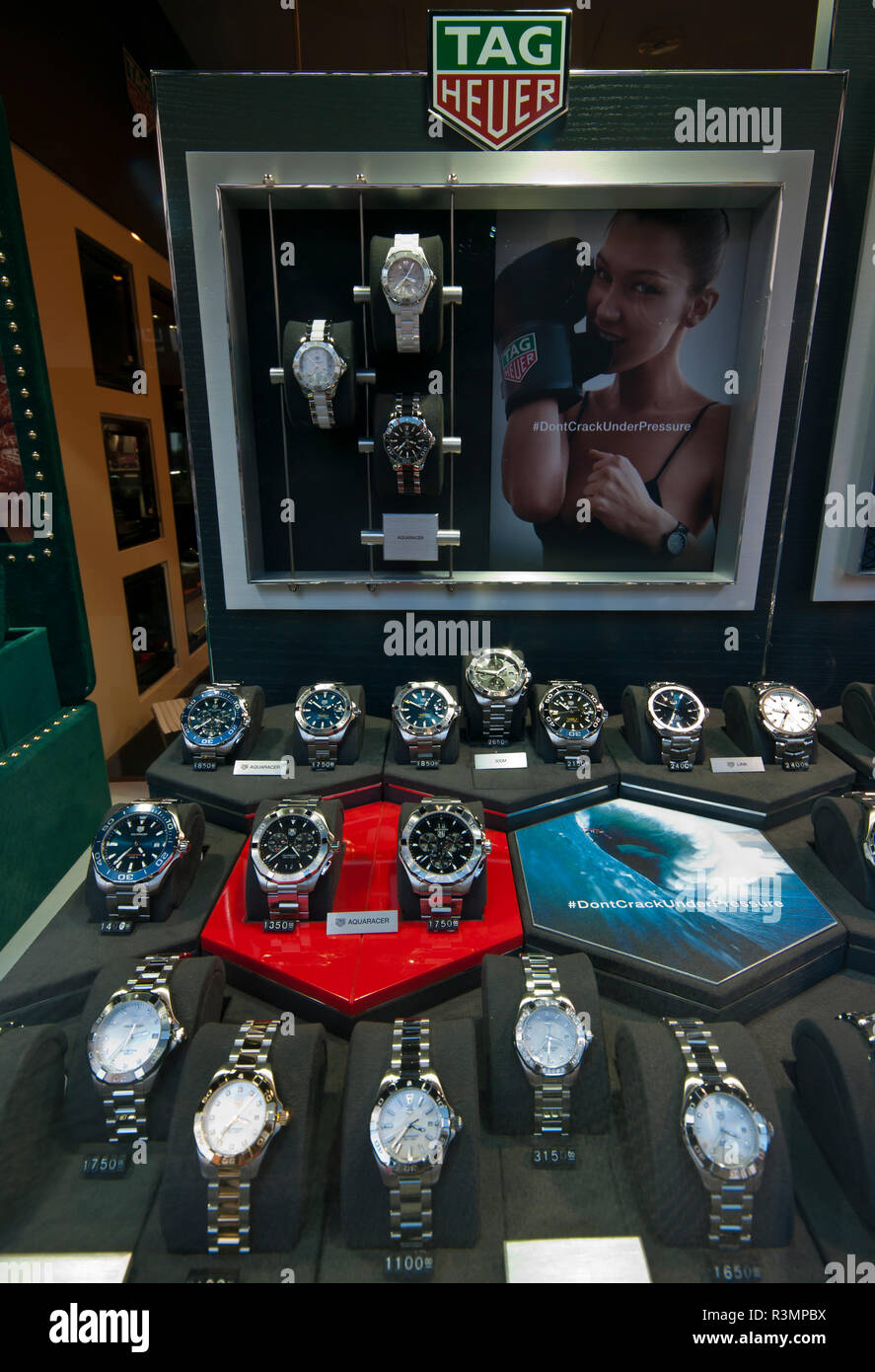Jewellers Window Display of Tag Heuer Watches Tagheuer Stock Photo Alamy