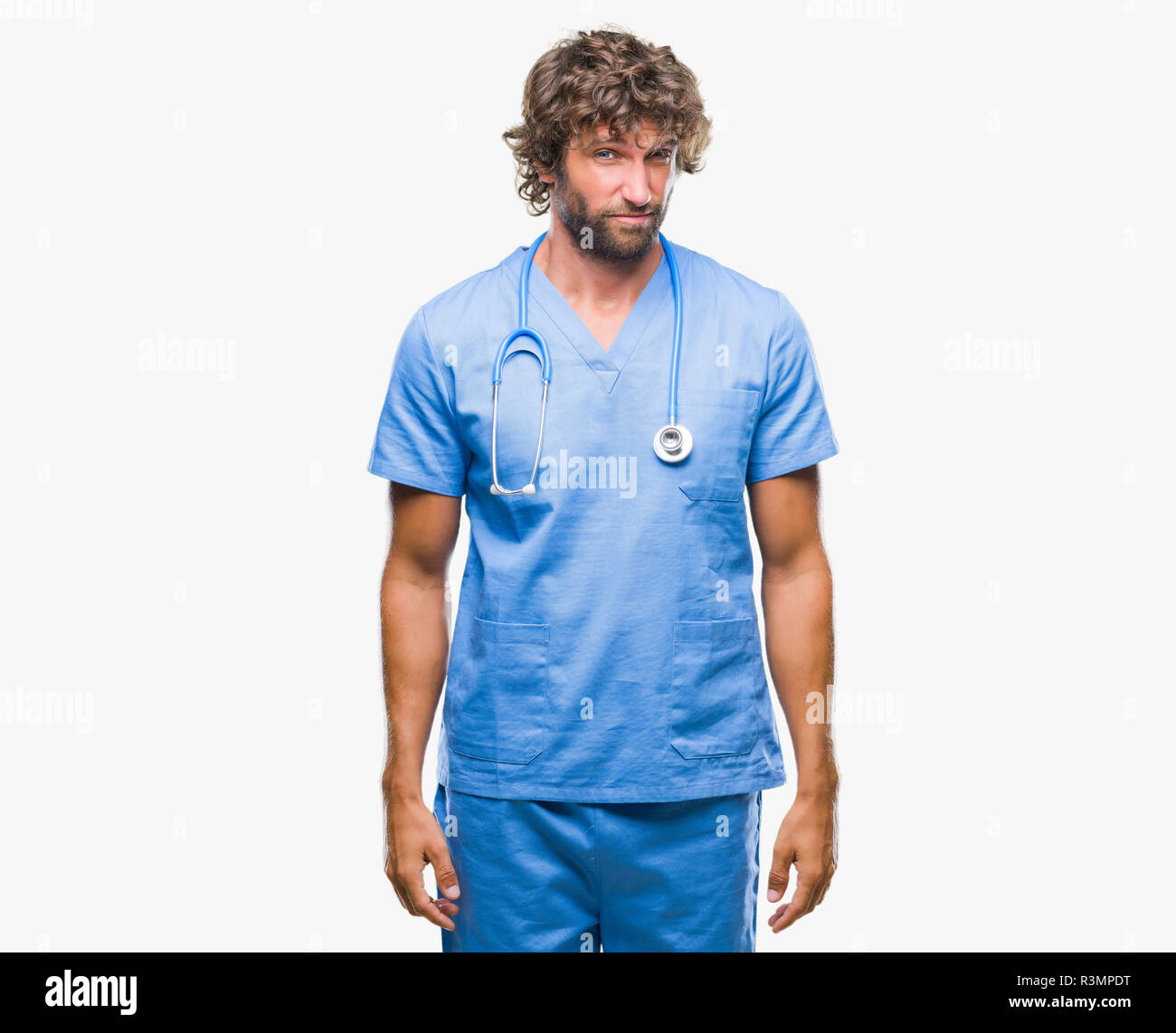 Hispanic nurse male worried hi-res stock photography and images - Alamy